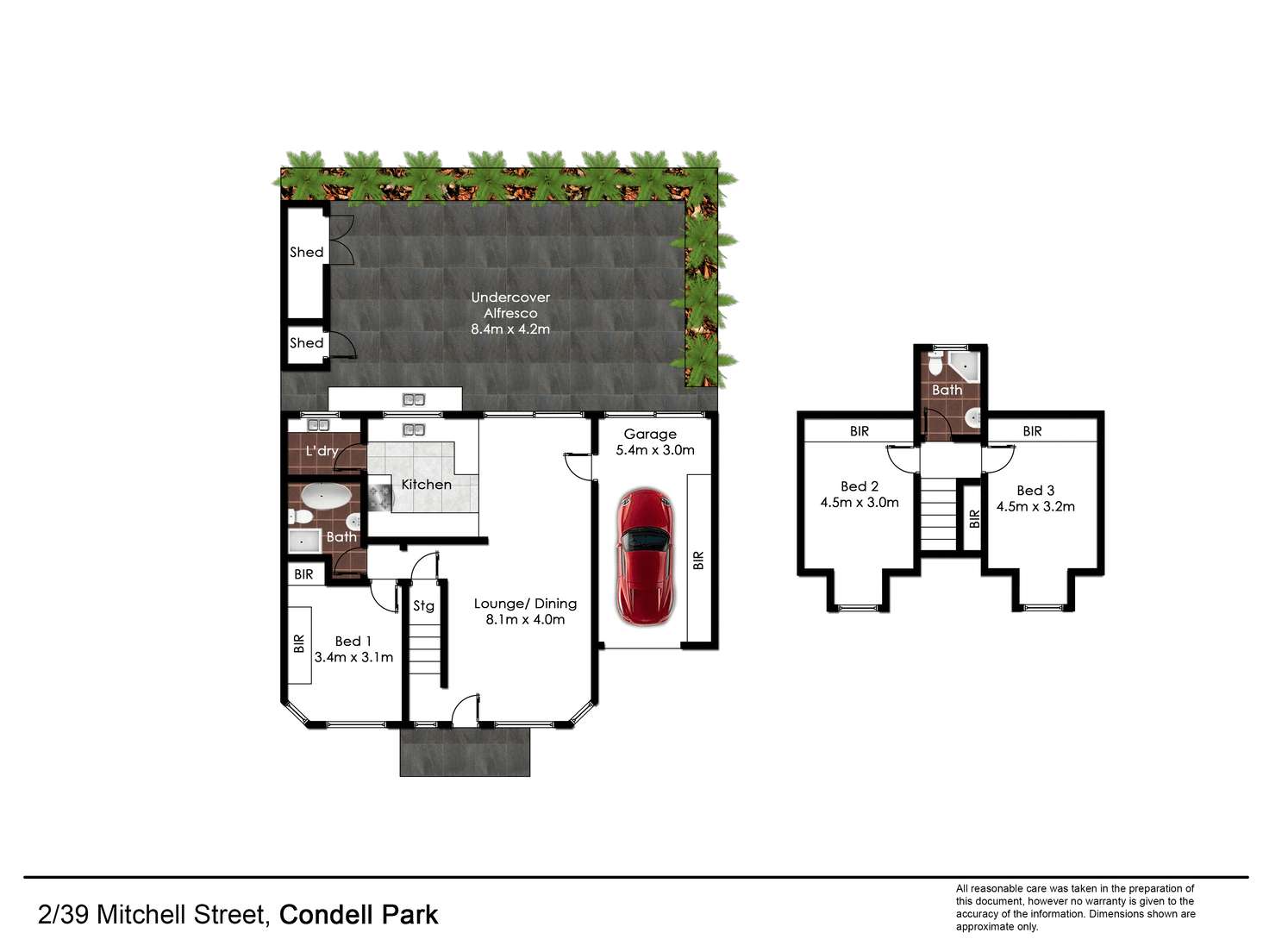 Floorplan of Homely townhouse listing, 2/39 Mitchell Street, Condell Park NSW 2200
