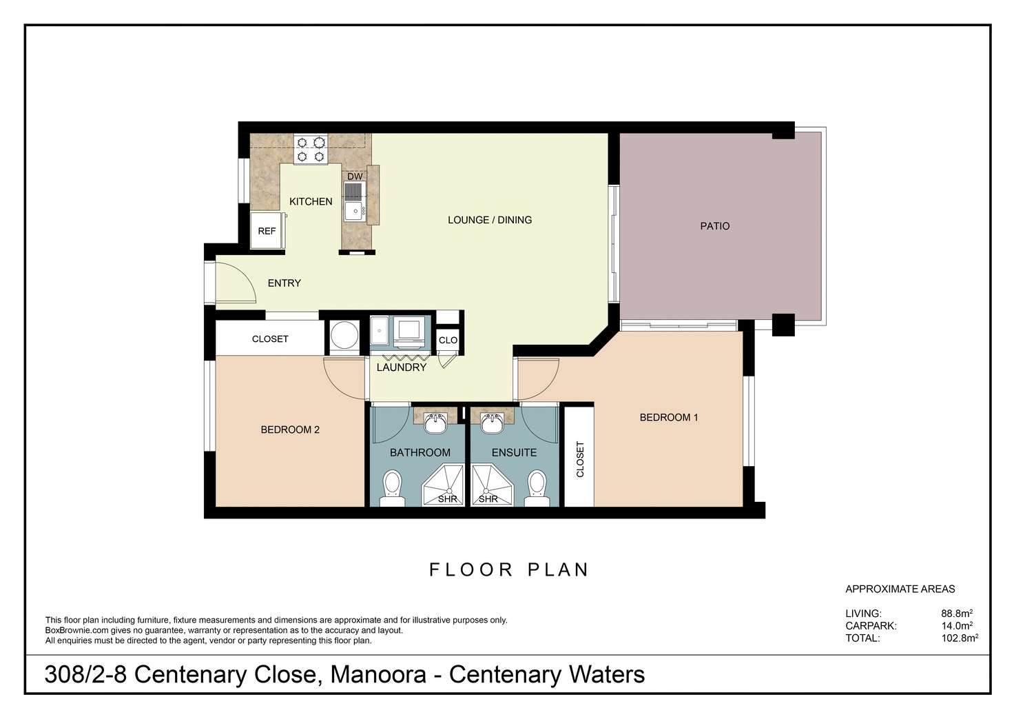 Floorplan of Homely unit listing, 308/2-8 Centenary Close, Manoora QLD 4870