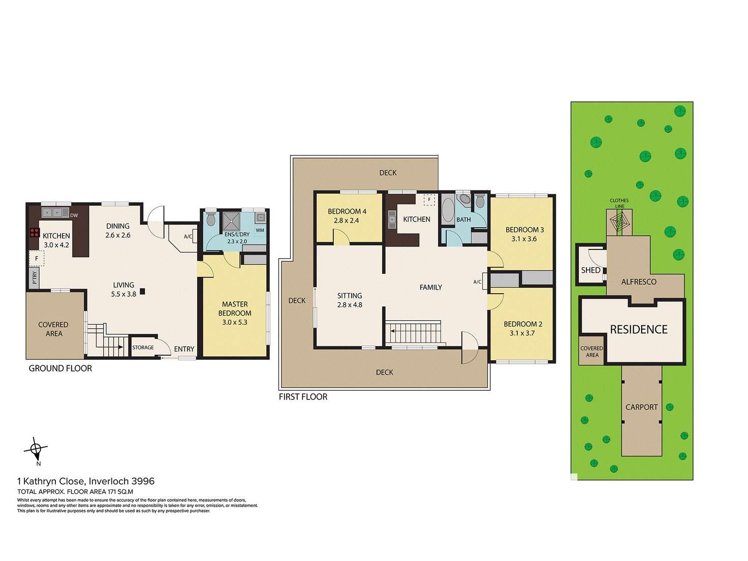 Floorplan of Homely house listing, 1 Kathryn Close, Inverloch VIC 3996