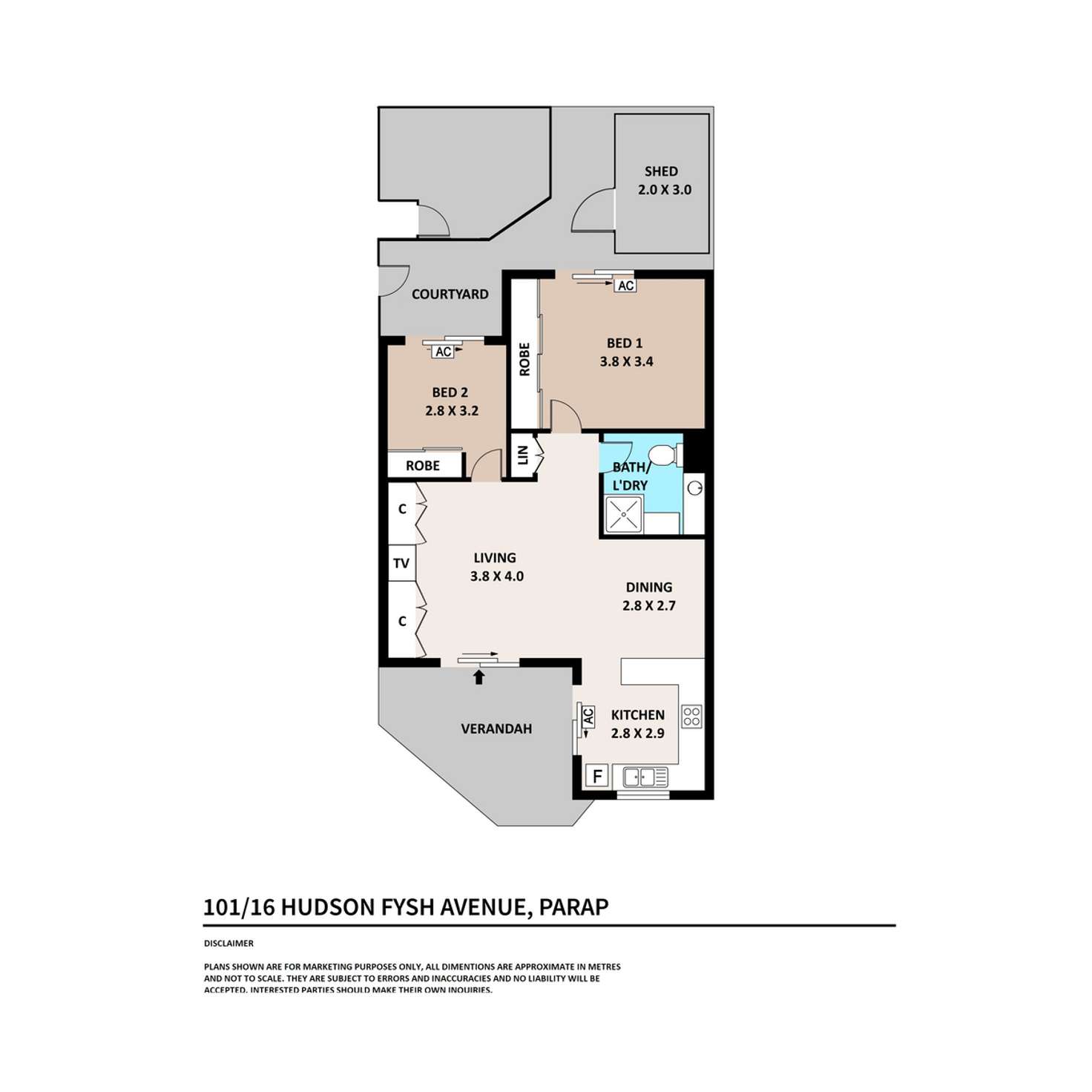 Floorplan of Homely unit listing, 101/16 Hudson Fysh Avenue, Parap NT 820