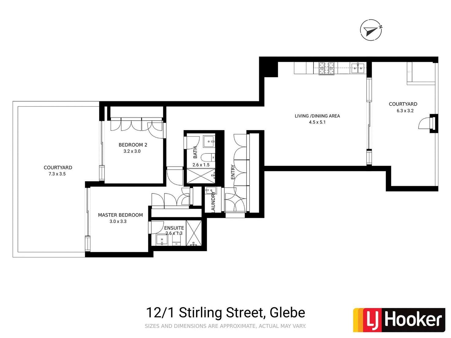 Floorplan of Homely apartment listing, 12/1 Stirling Street, Glebe NSW 2037