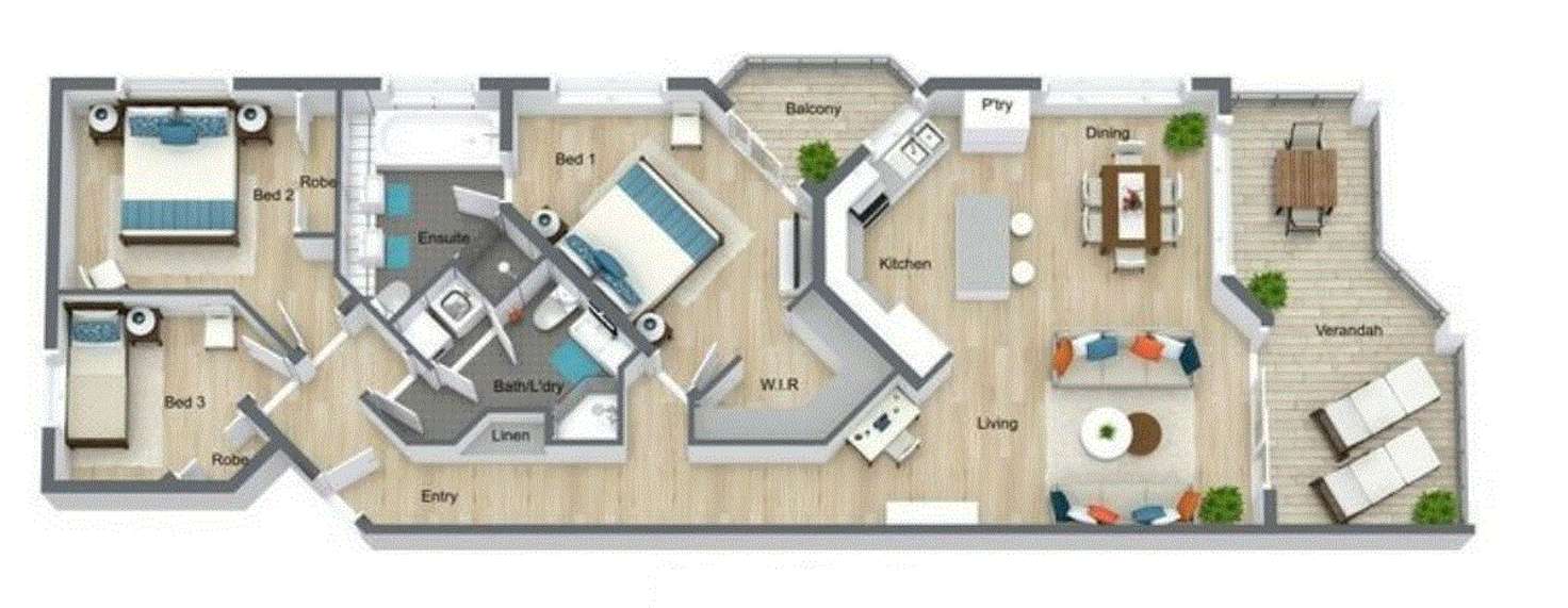 Floorplan of Homely apartment listing, 3/73 Sims Esplanade, Yorkeys Knob QLD 4878