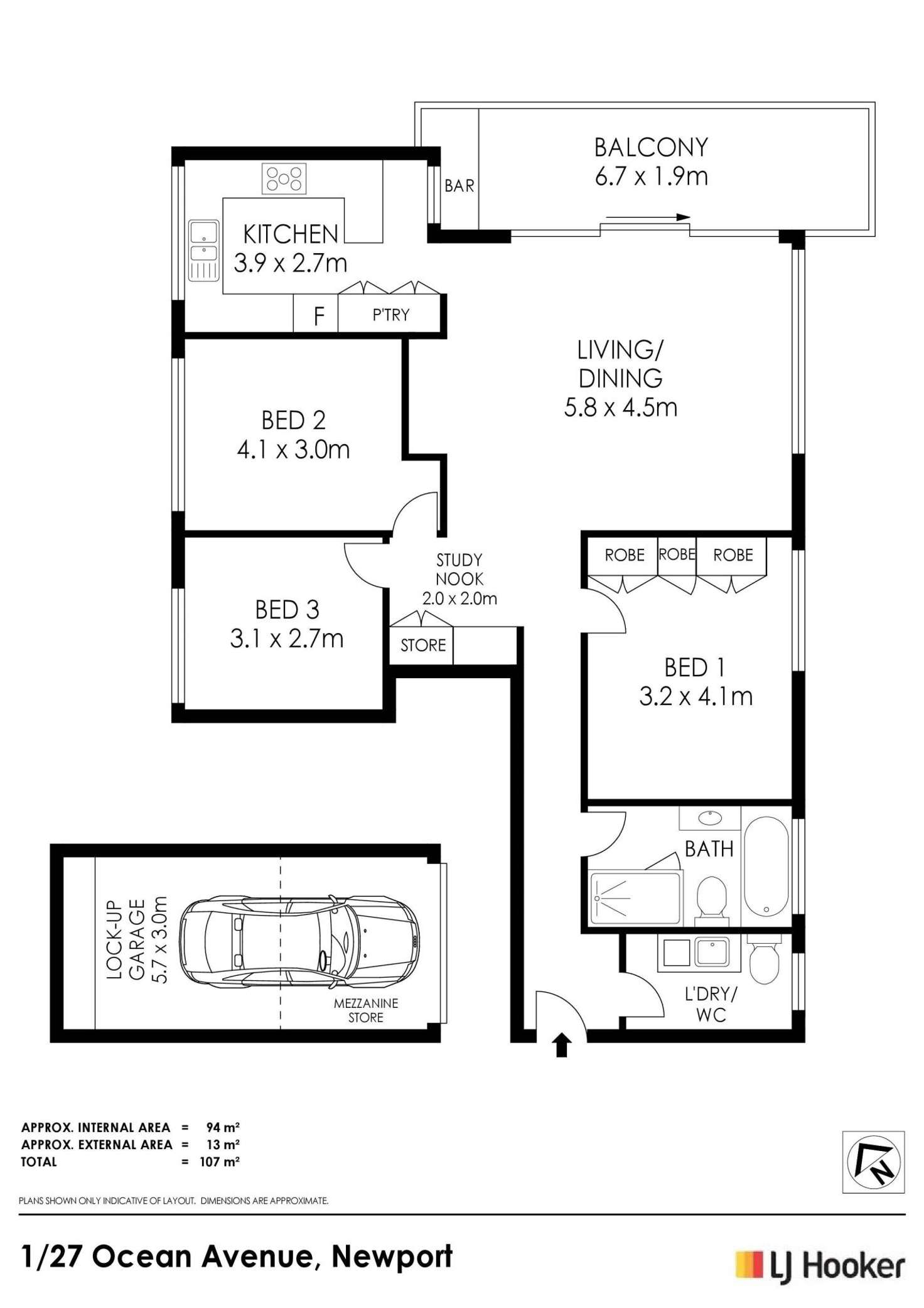 Floorplan of Homely unit listing, 1/27-31 Ocean Avenue, Newport NSW 2106