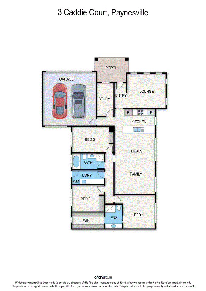 Floorplan of Homely house listing, 3 Caddie Court, Paynesville VIC 3880