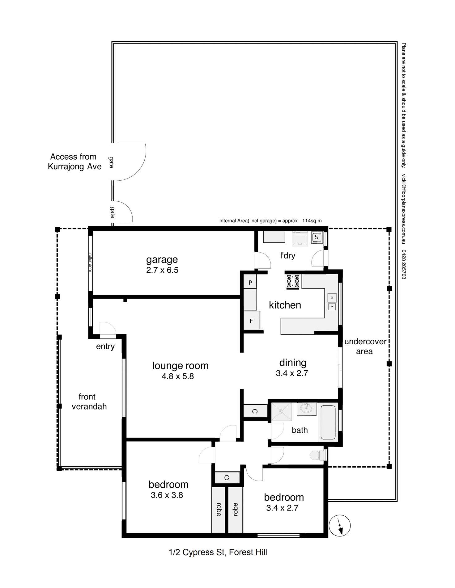 Floorplan of Homely villa listing, Unit 1/2 Cypress Street, Forest Hill NSW 2651