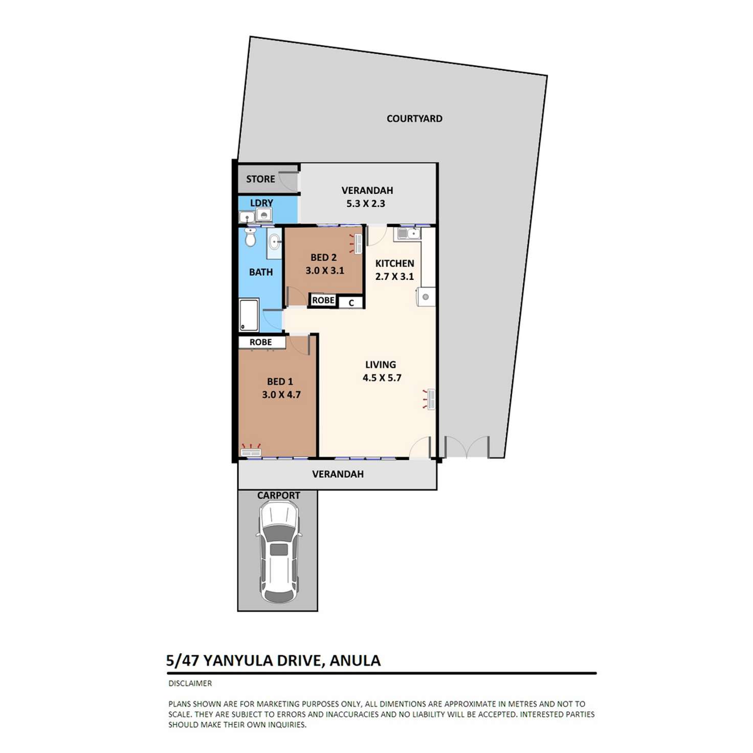 Floorplan of Homely unit listing, 5/47 Yanyula Drive, Anula NT 812