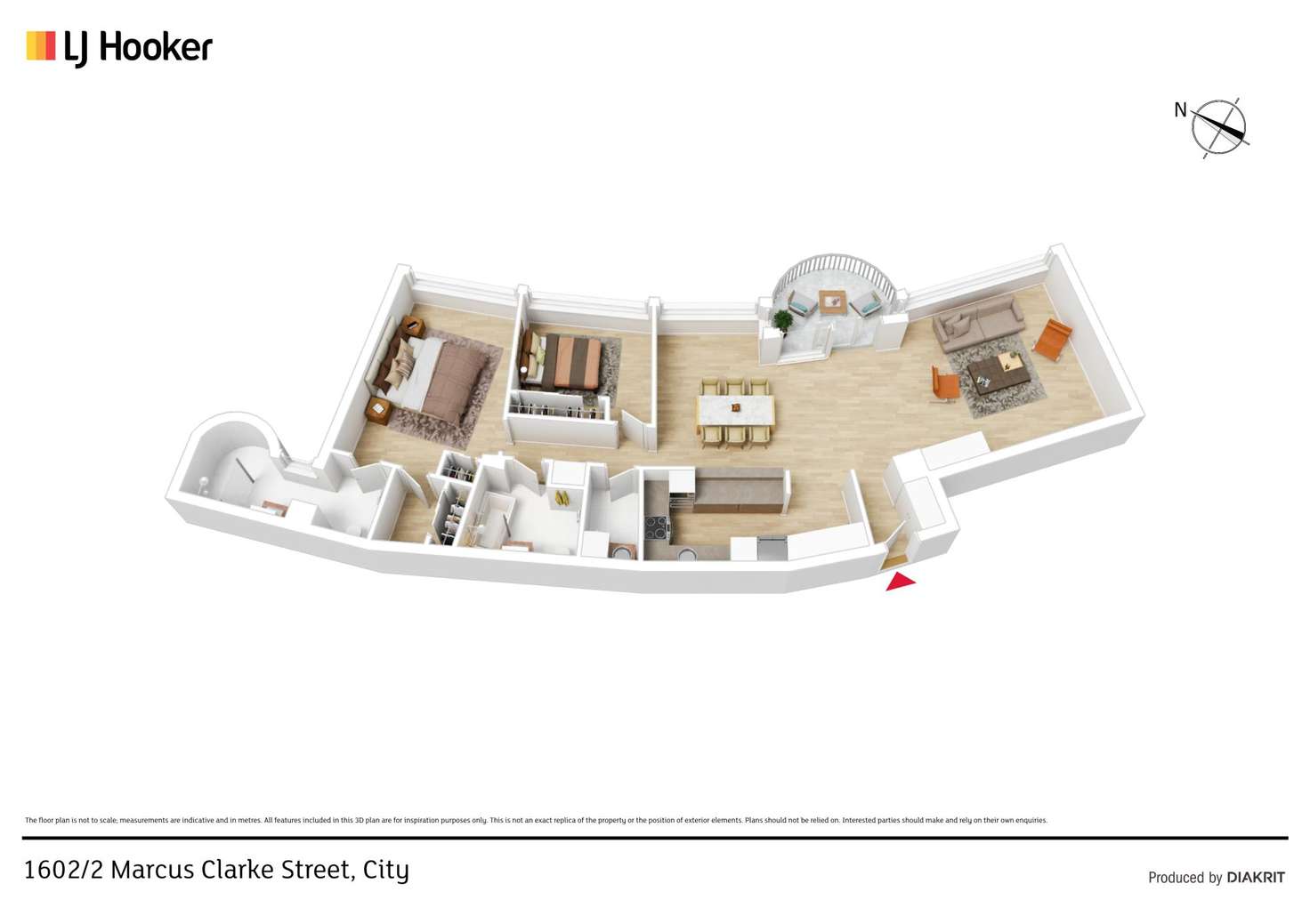Floorplan of Homely apartment listing, 1602/2 Marcus Clarke Street, City ACT 2601