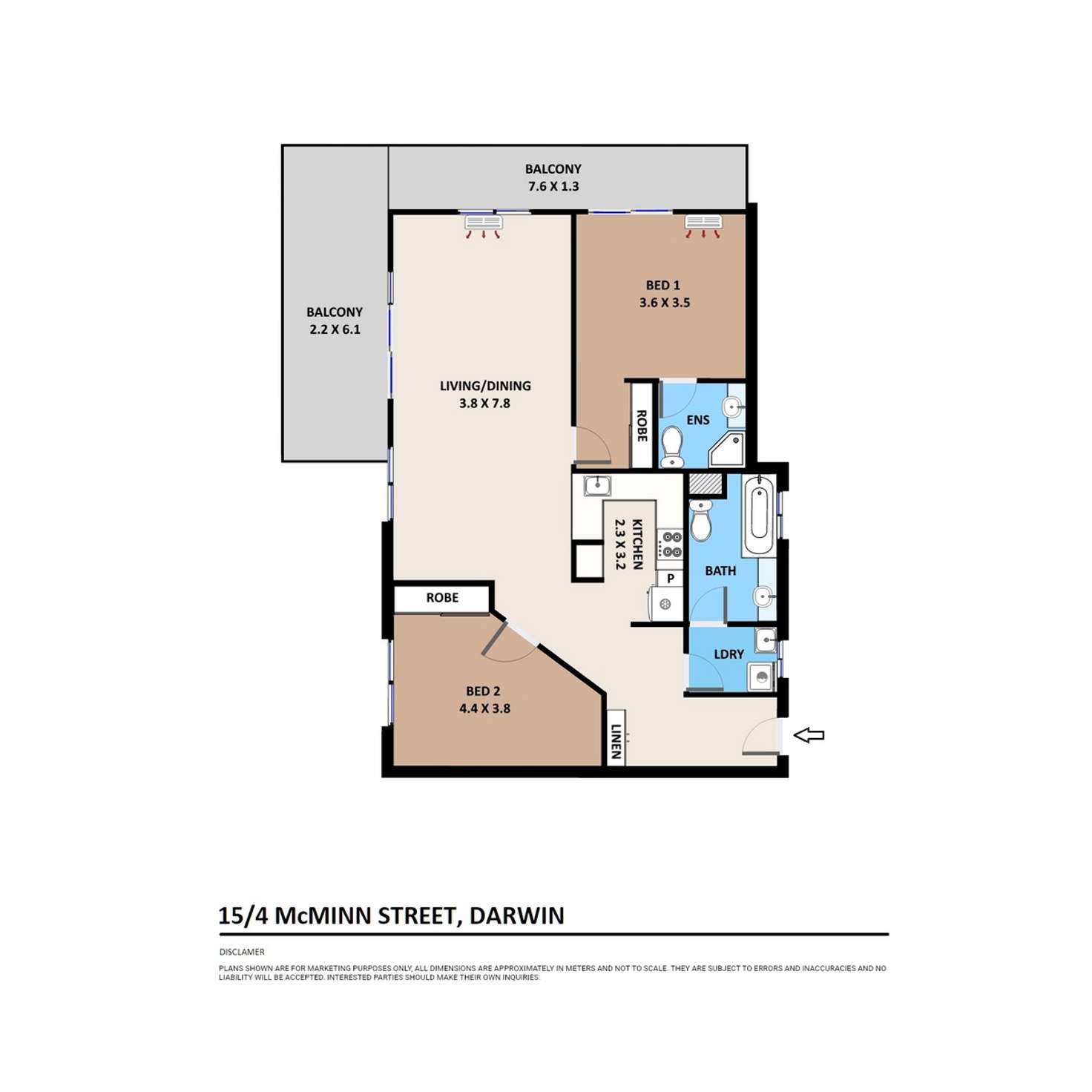 Floorplan of Homely unit listing, 15/4 McMinn Street, Darwin City NT 800