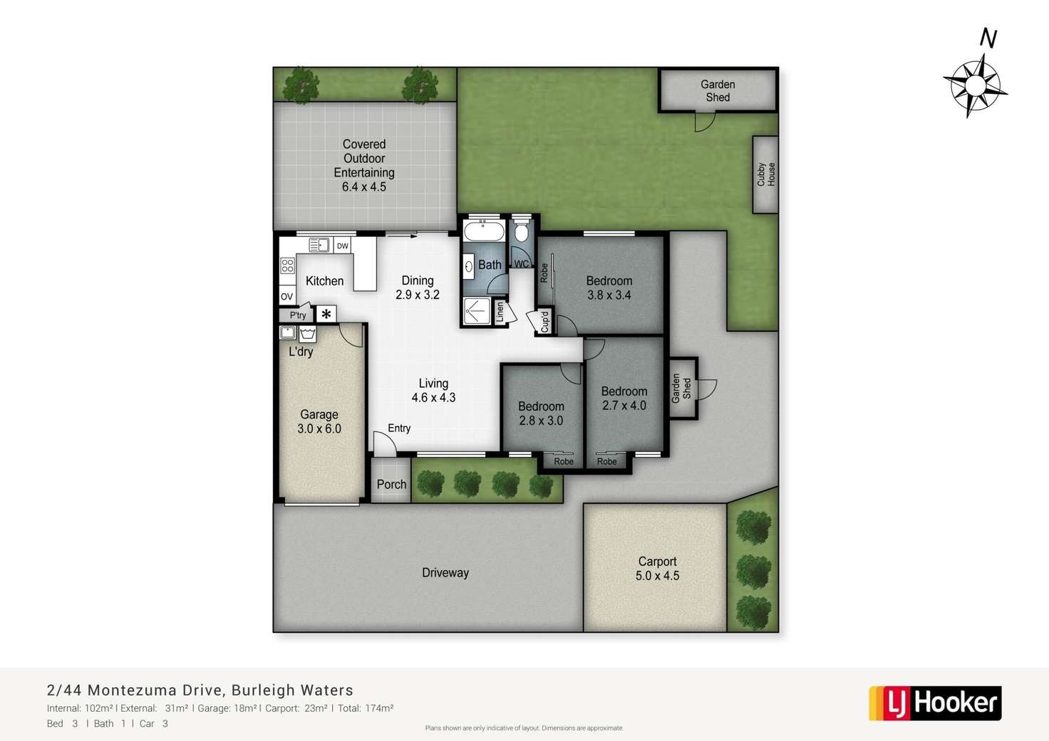 Floorplan of Homely semiDetached listing, 2/44 Montezuma Drive, Burleigh Waters QLD 4220