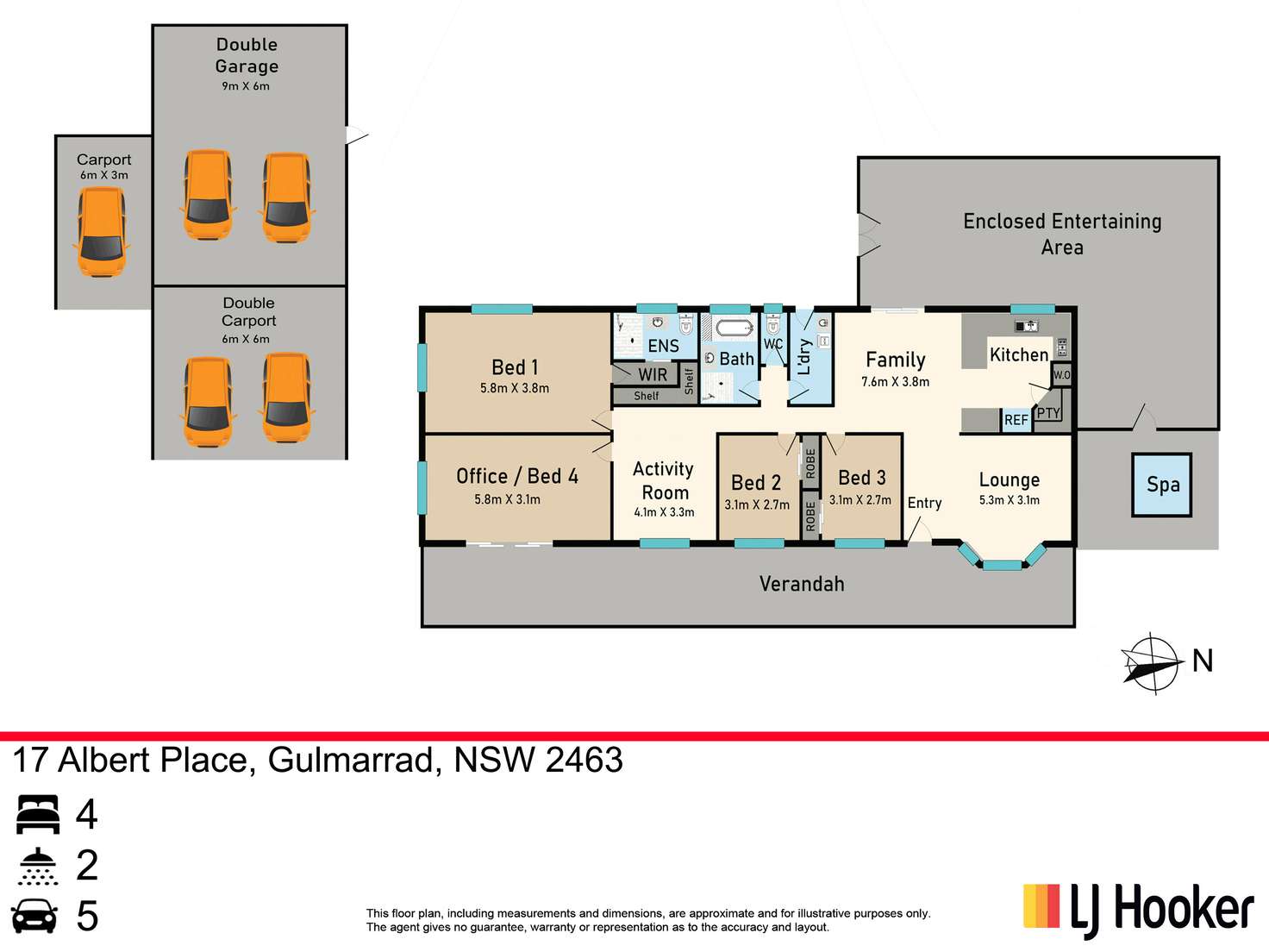 Floorplan of Homely acreageSemiRural listing, 17 Albert Place, Gulmarrad NSW 2463