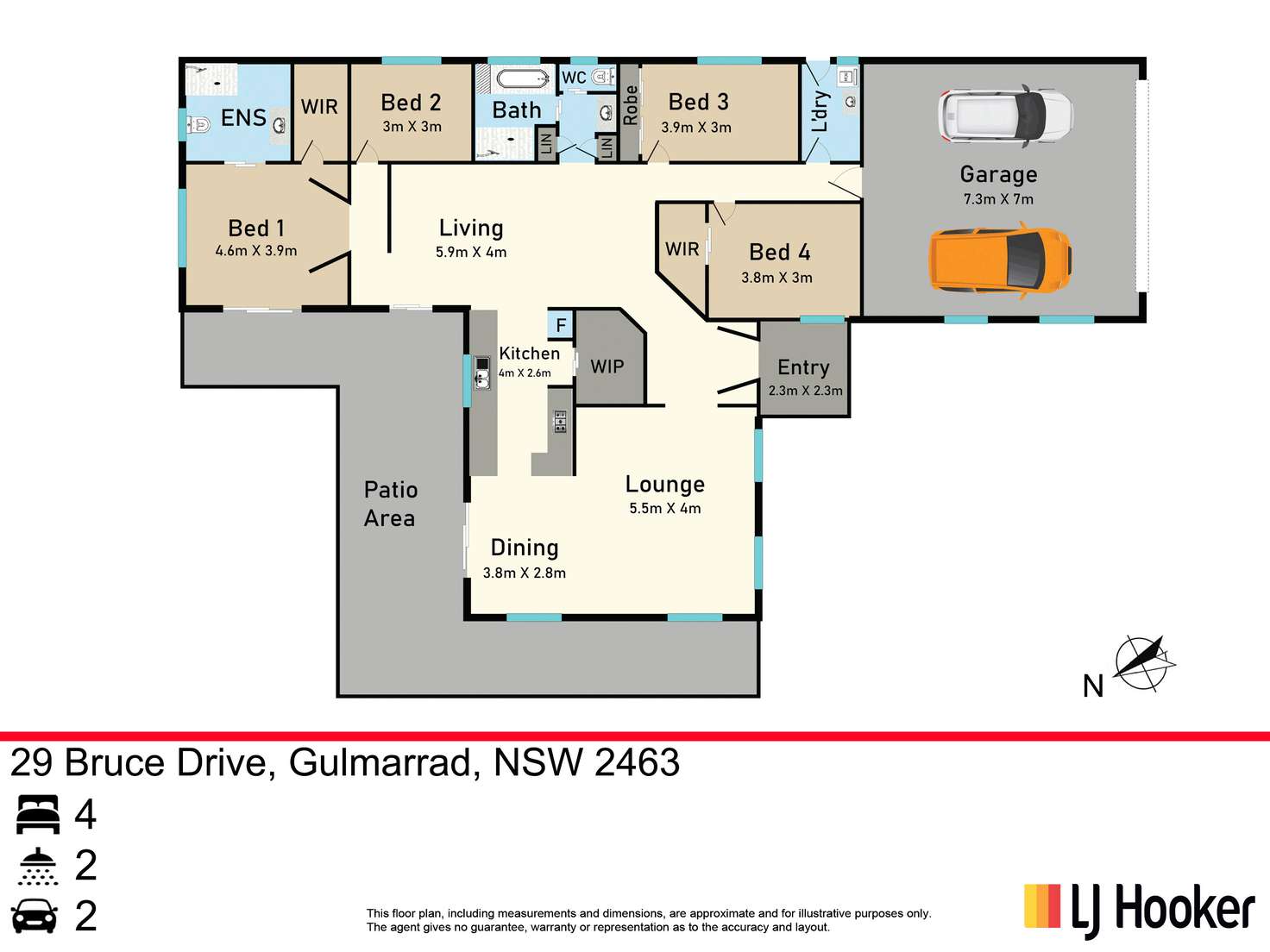 Floorplan of Homely acreageSemiRural listing, 29 Bruce Drive, Gulmarrad NSW 2463