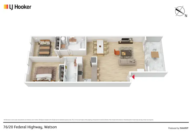 Floorplan of Homely apartment listing, 76/20 Federal Highway, Watson ACT 2602