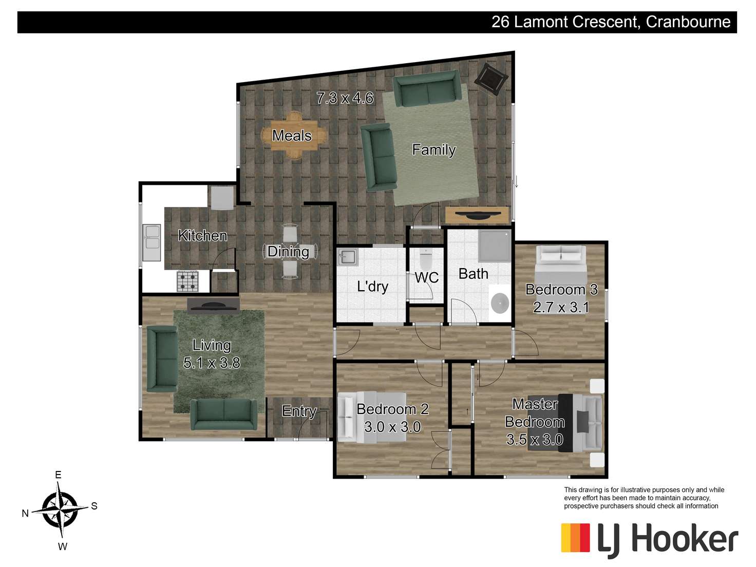 Floorplan of Homely house listing, 26 Lamont Crescent, Cranbourne VIC 3977