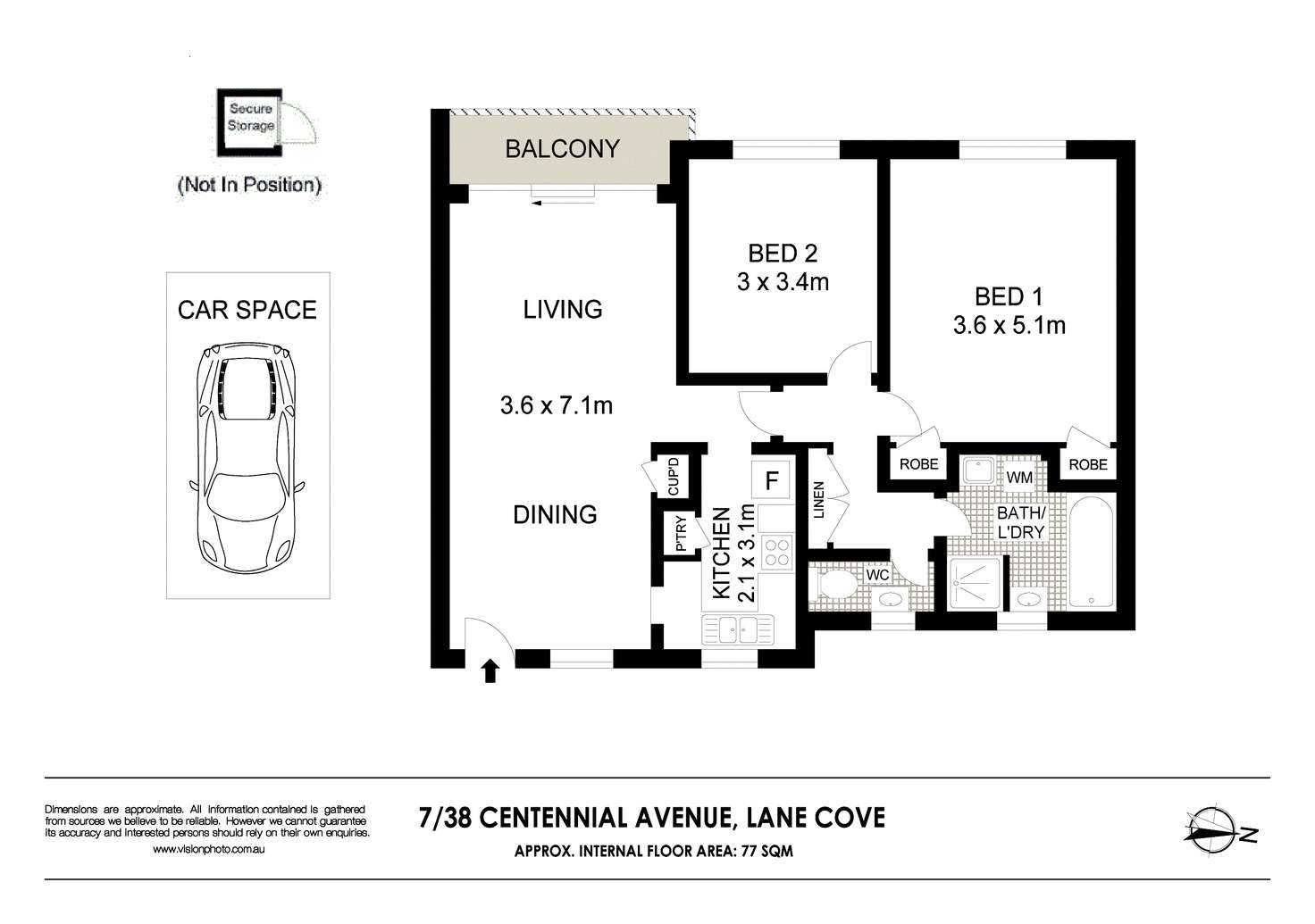 Floorplan of Homely apartment listing, 7/38 Centennial Avenue, Lane Cove NSW 2066