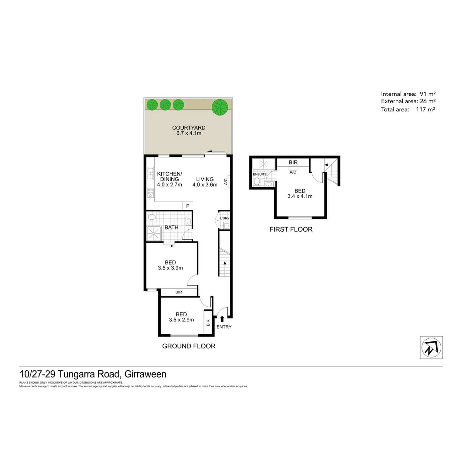 Floorplan of Homely townhouse listing, 10/27-29 Tungarra Road, Girraween NSW 2145