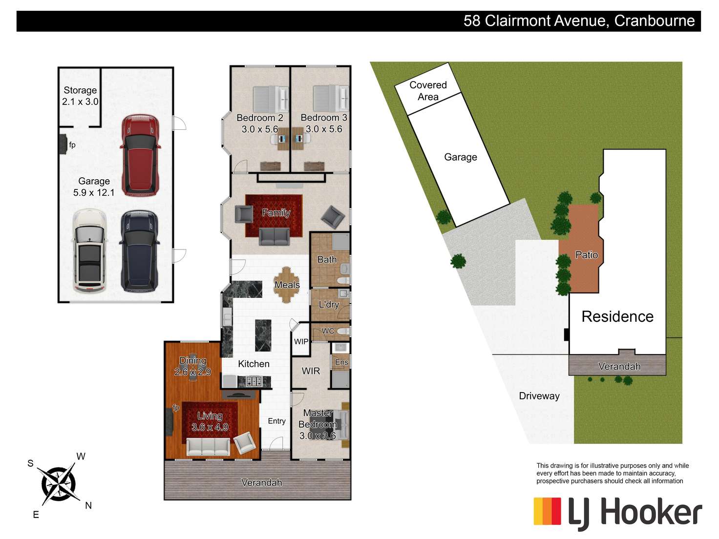 Floorplan of Homely house listing, 58 Clairmont Avenue, Cranbourne VIC 3977