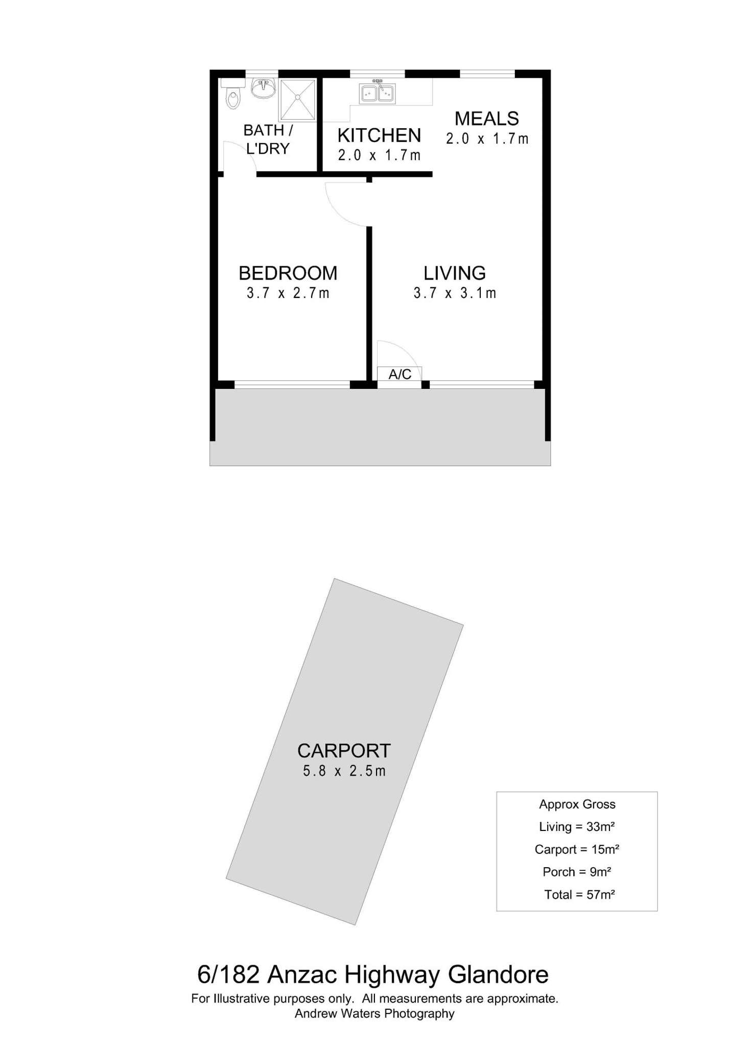 Floorplan of Homely unit listing, 6/182 Anzac Highway, Glandore SA 5037