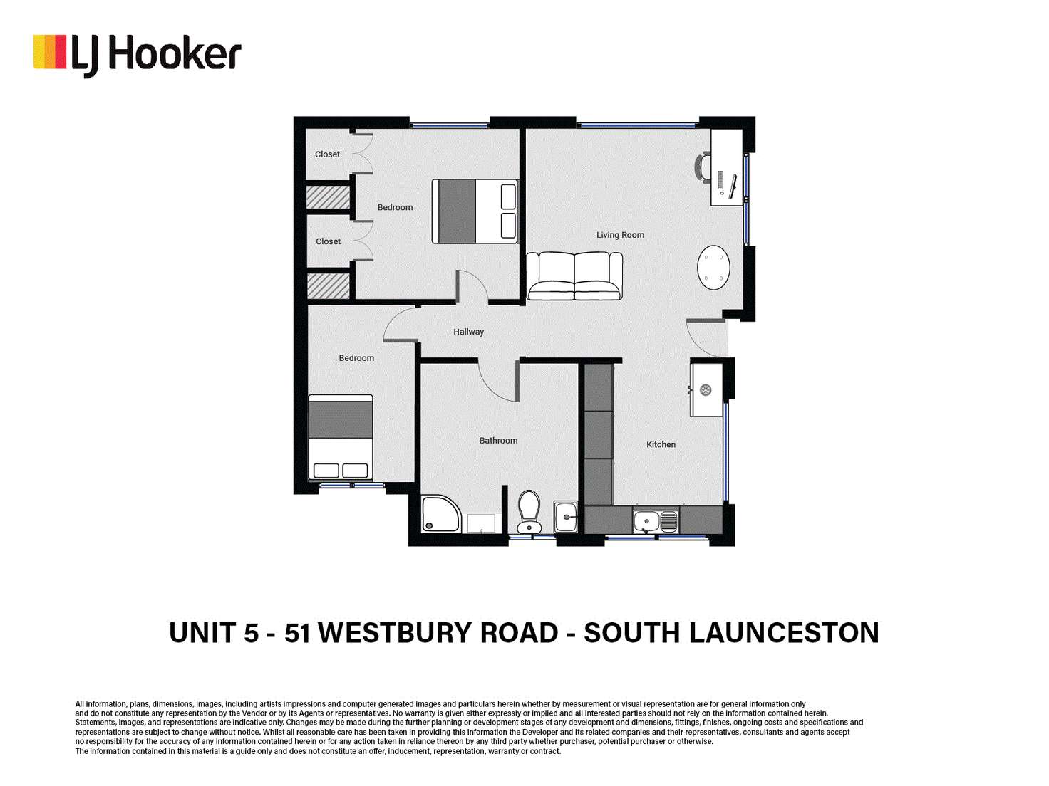 Floorplan of Homely unit listing, Unit 5/51-55 Westbury Road, South Launceston TAS 7249