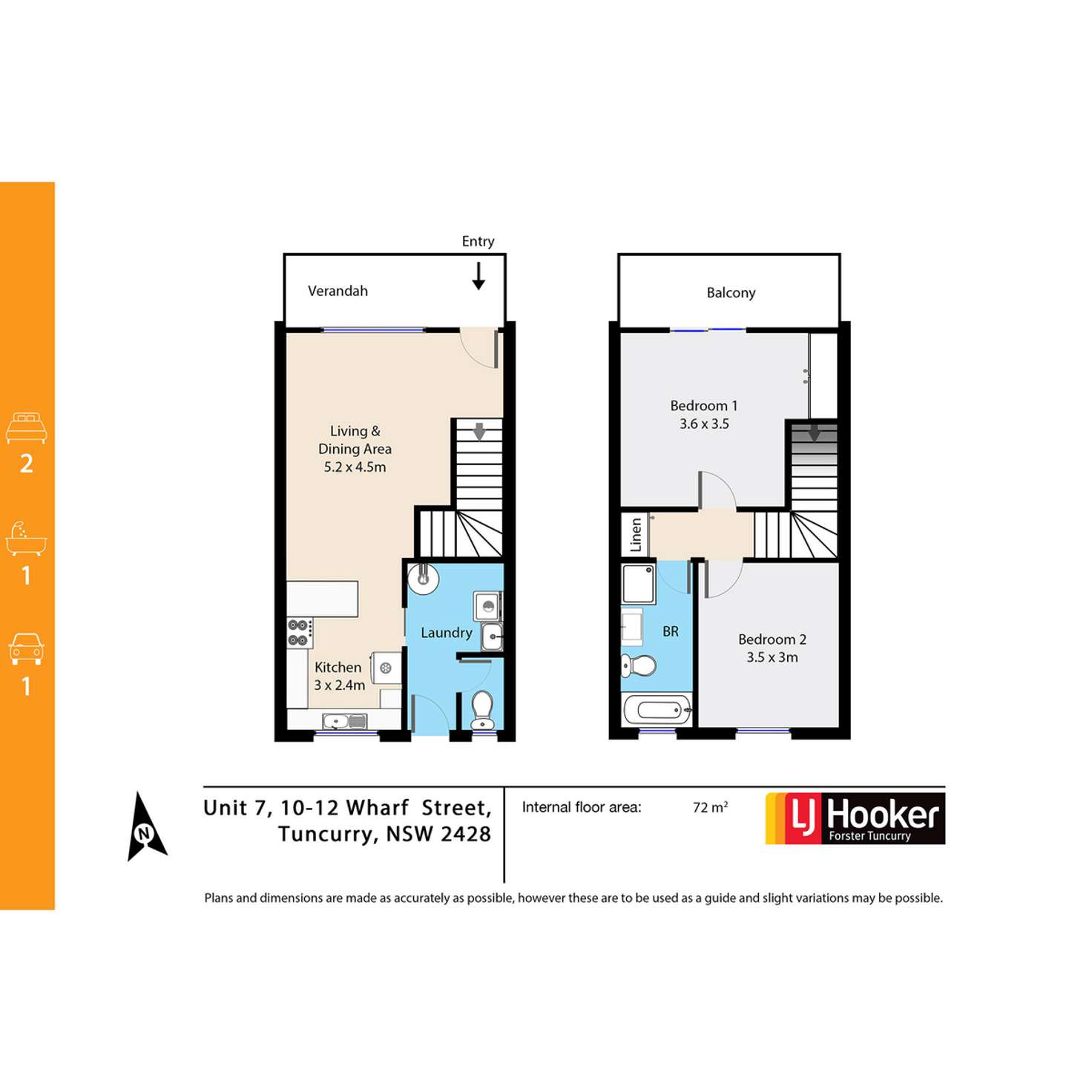 Floorplan of Homely unit listing, 7/10-12 Wharf Street, Tuncurry NSW 2428