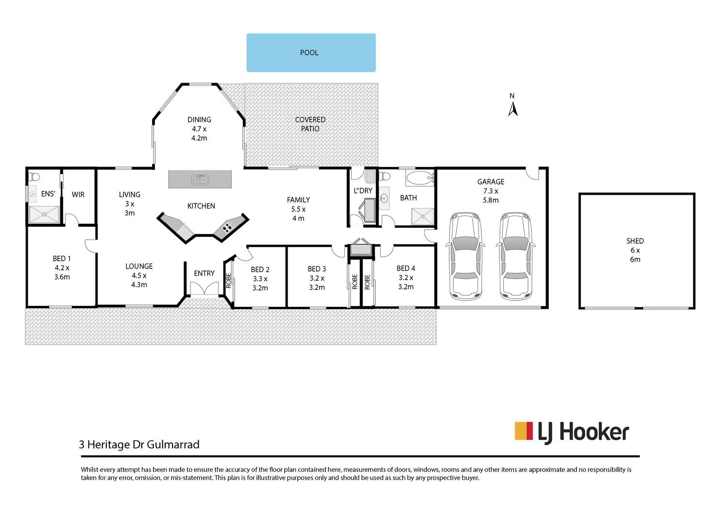 Floorplan of Homely acreageSemiRural listing, 3 Heritage Drive, Gulmarrad NSW 2463