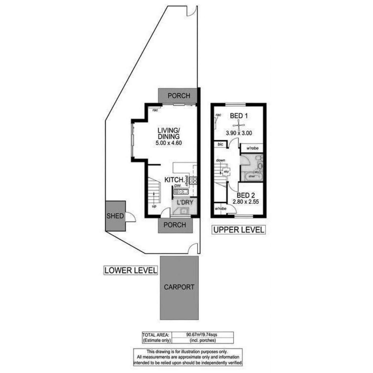 Floorplan of Homely townhouse listing, 43 Brebner Drive, West Lakes SA 5021