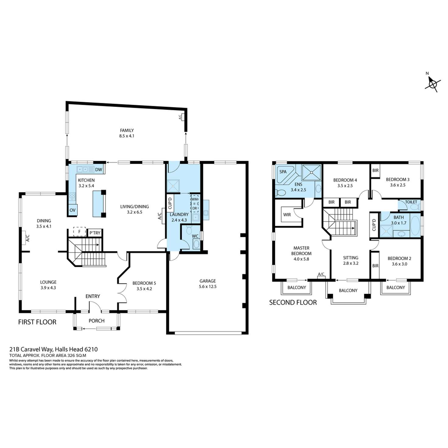 Floorplan of Homely house listing, 21B Caravel Way, Halls Head WA 6210