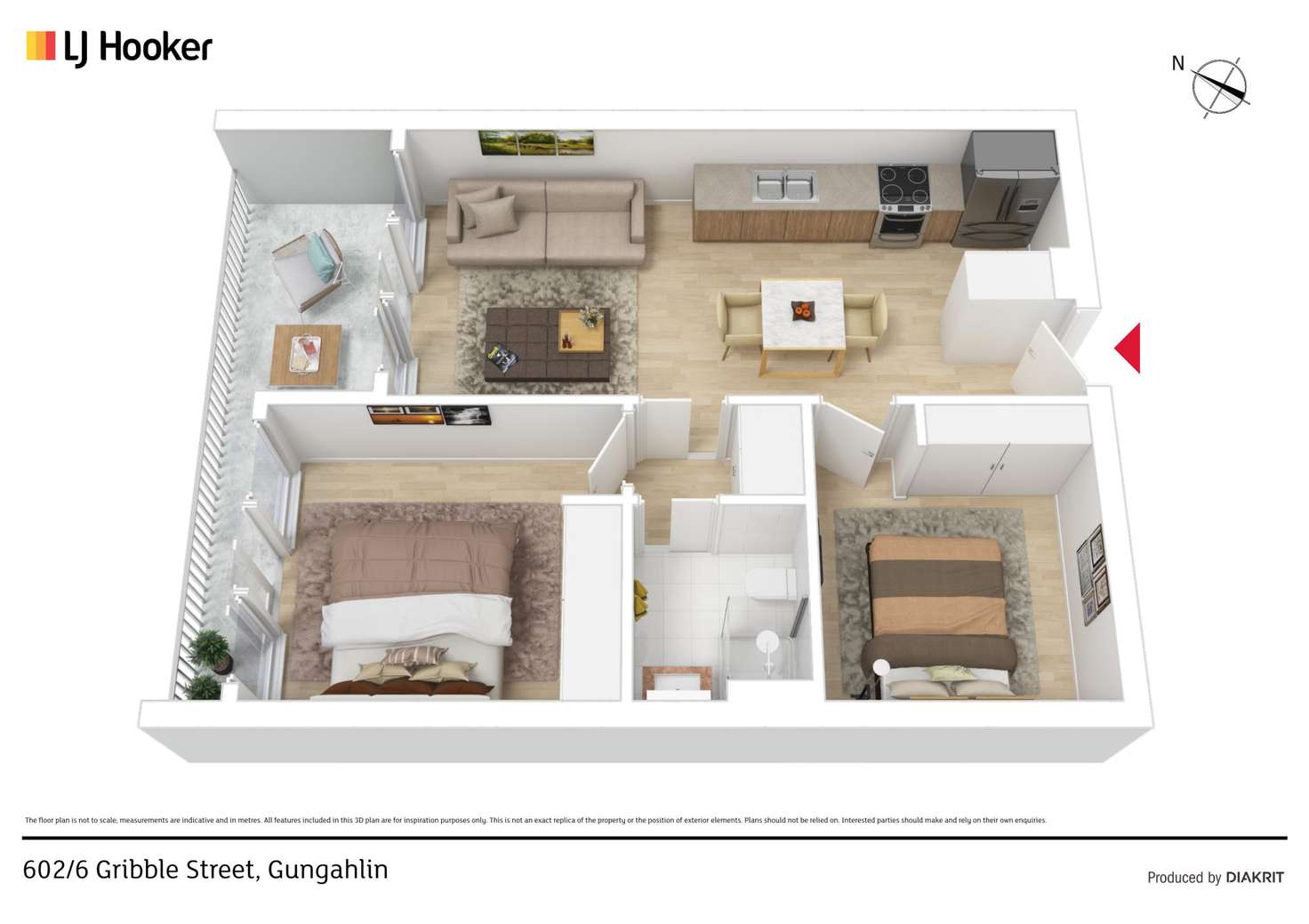 Floorplan of Homely unit listing, 602/6 Gribble Street, Gungahlin ACT 2912