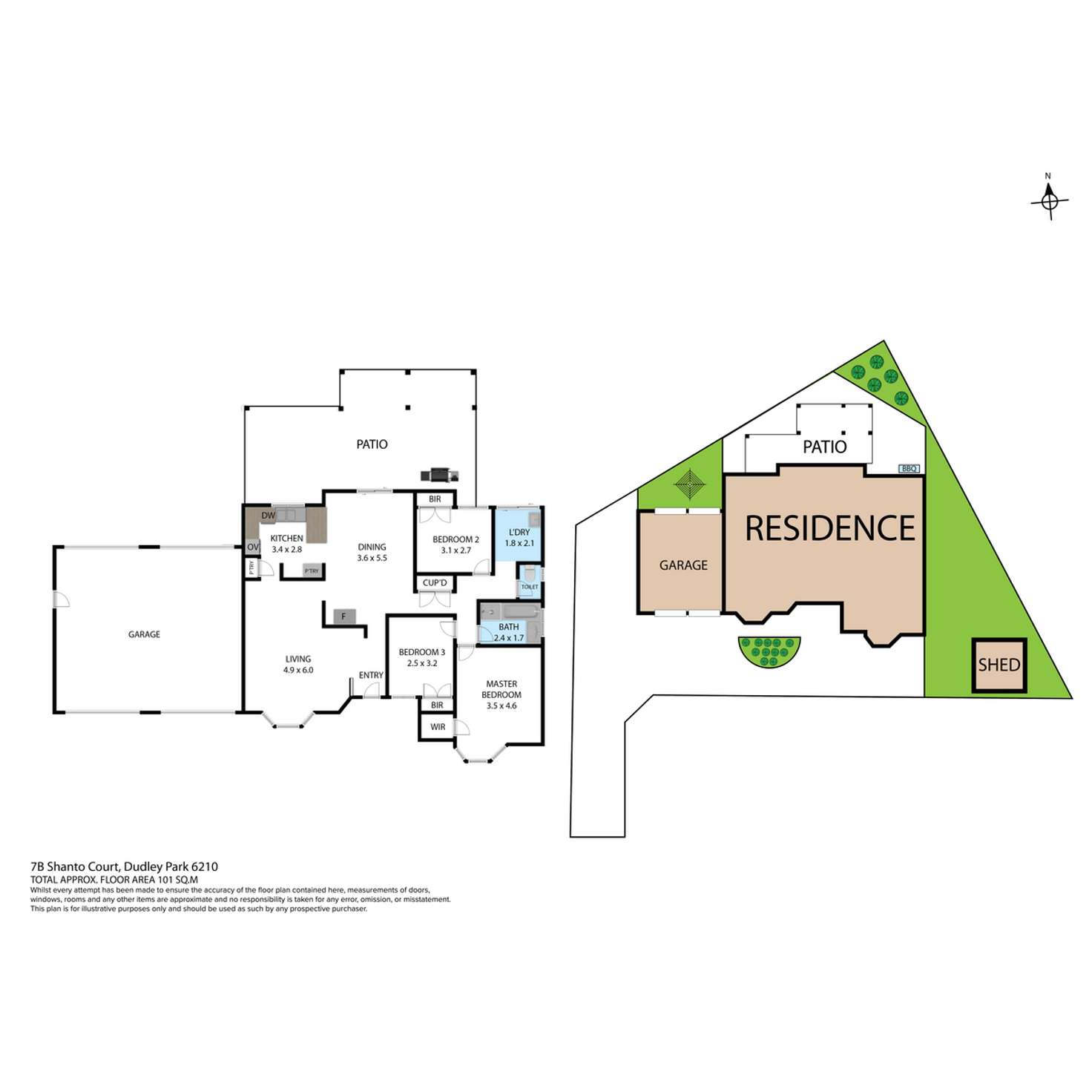 Floorplan of Homely semiDetached listing, 7B Shanto Court, Dudley Park WA 6210
