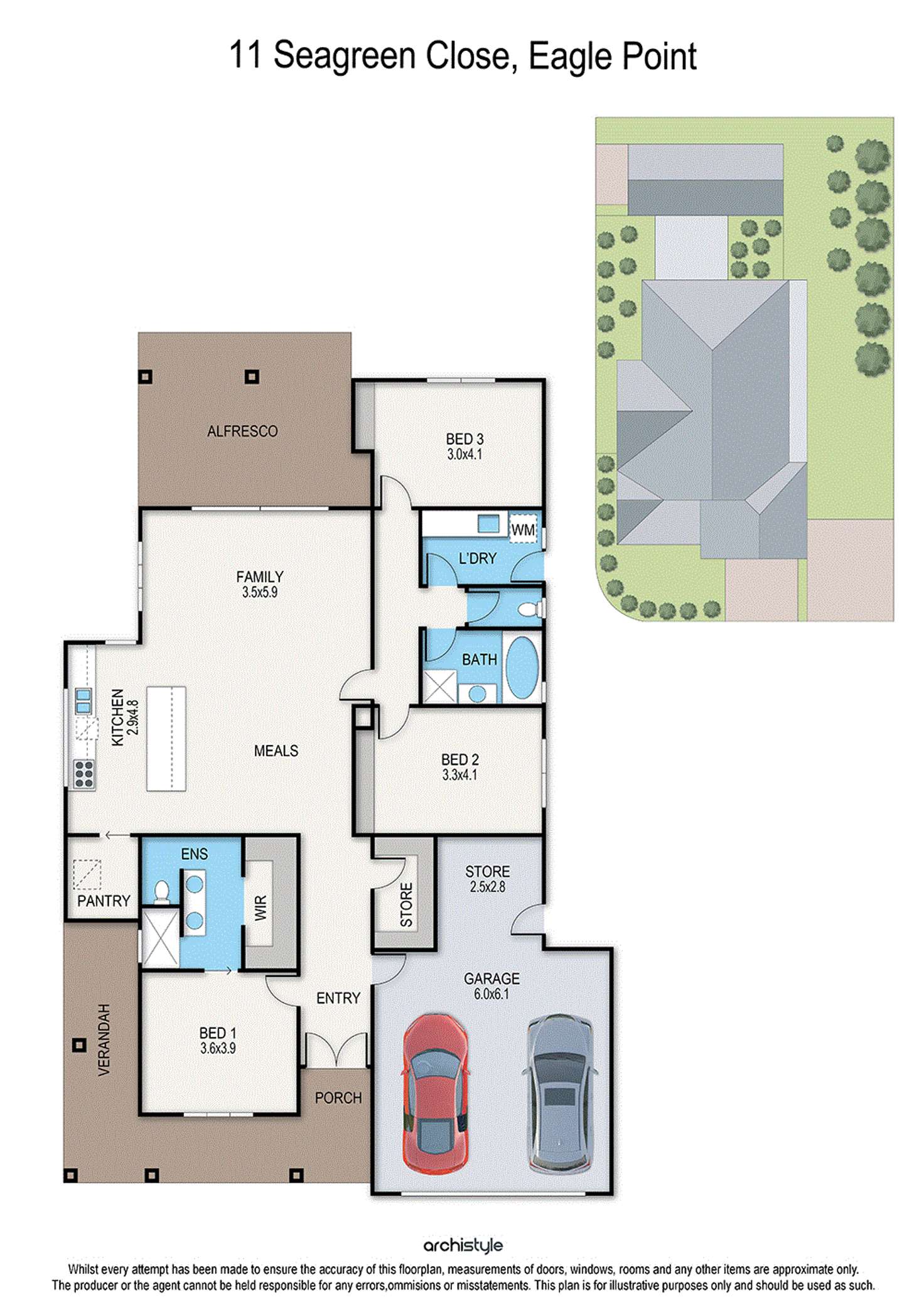 Floorplan of Homely house listing, 11 Seagreen Close, Eagle Point VIC 3878