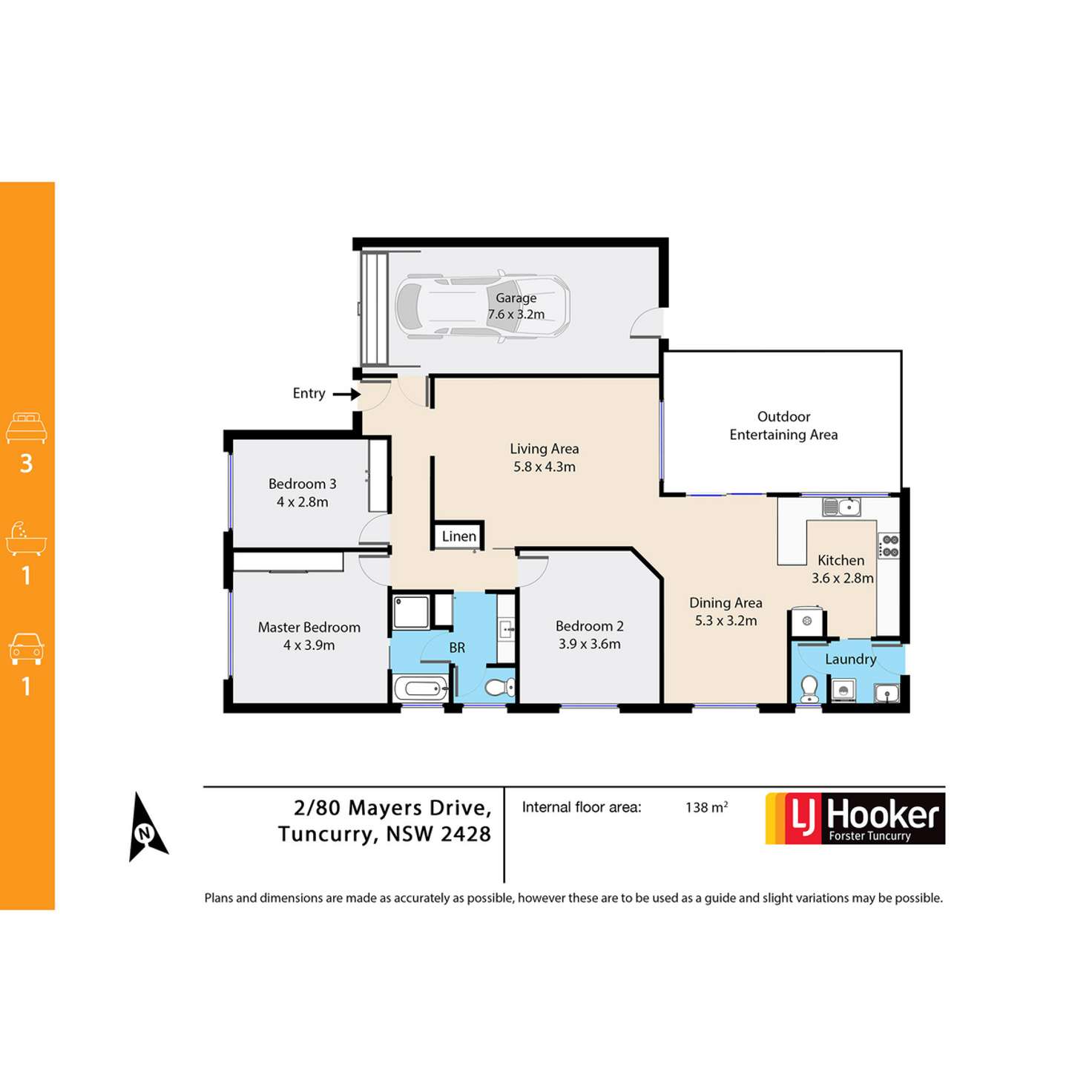 Floorplan of Homely villa listing, 2/80 Mayers Drive, Tuncurry NSW 2428