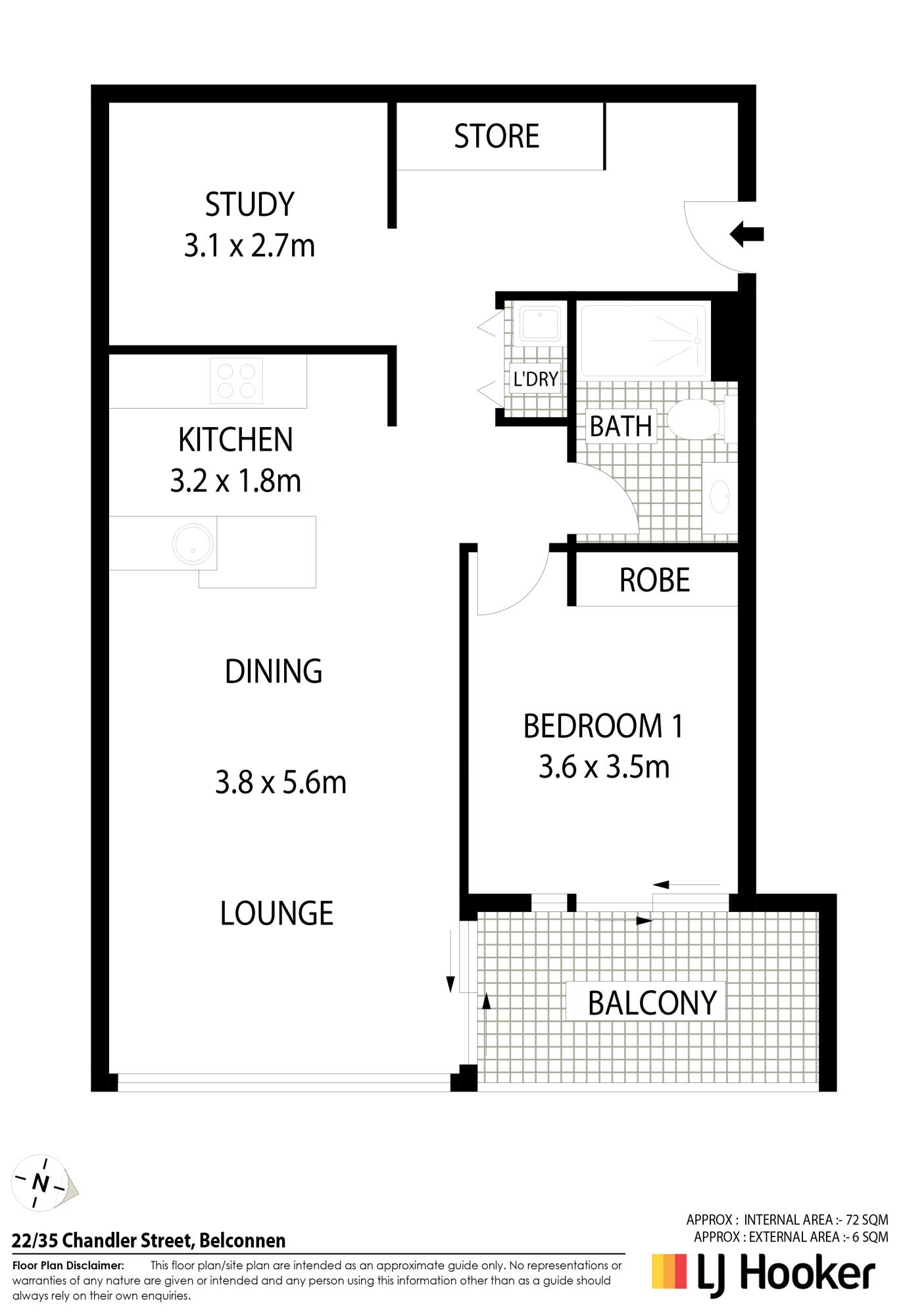 Floorplan of Homely unit listing, 22/35 Chandler Street, Belconnen ACT 2617