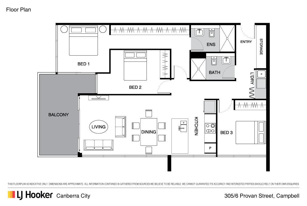 Floorplan of Homely apartment listing, 305/6 Provan Street, Campbell ACT 2612