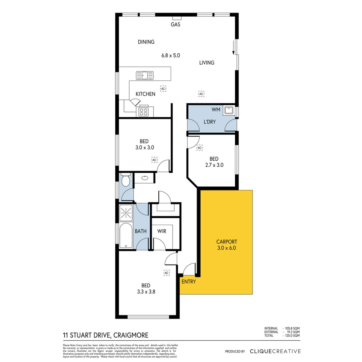 Floorplan of Homely house listing, 11 Stuart Drive, Craigmore SA 5114