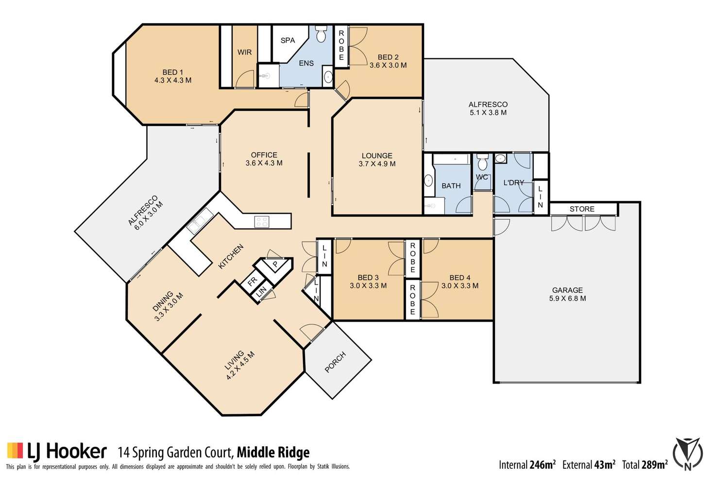 Floorplan of Homely house listing, 14 Spring Garden Court, Middle Ridge QLD 4350