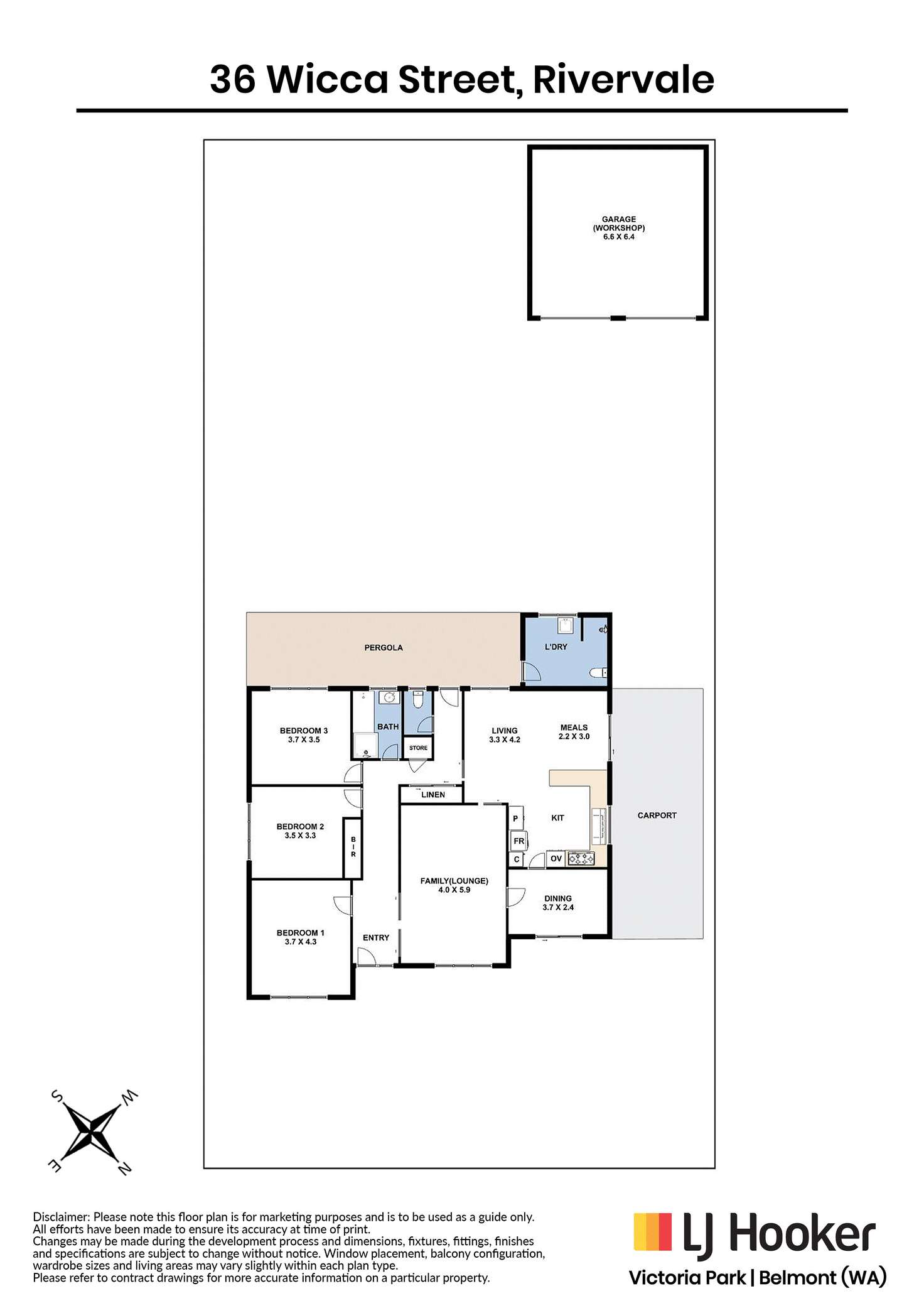 Floorplan of Homely house listing, 36 Wicca Street, Rivervale WA 6103