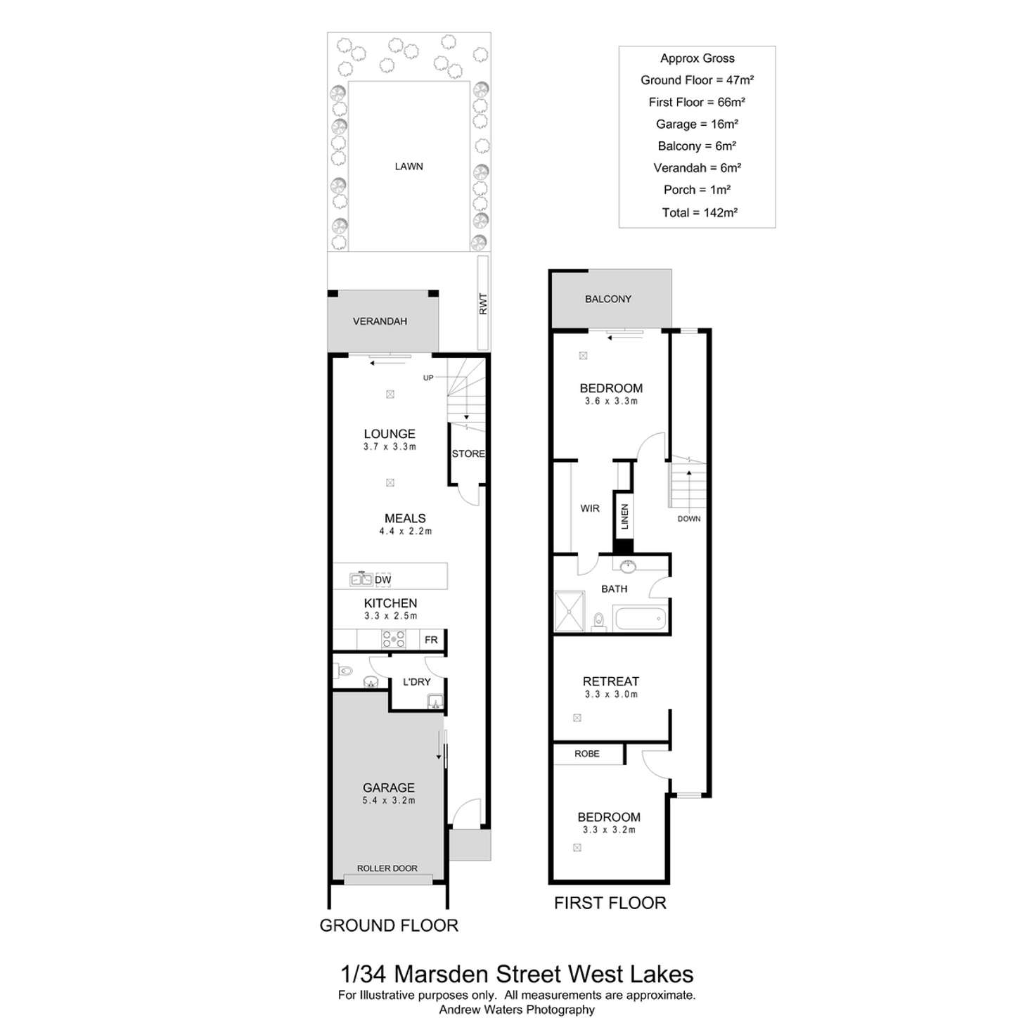 Floorplan of Homely townhouse listing, 1/34 Marsden Street, West Lakes SA 5021