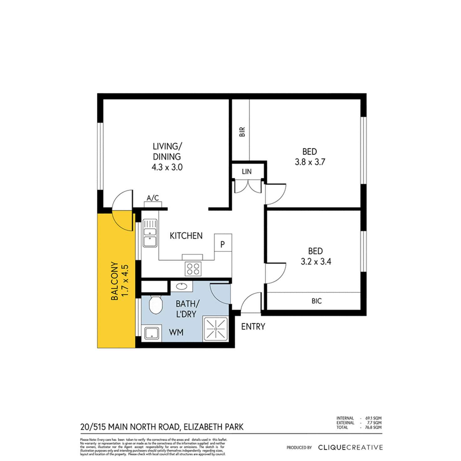 Floorplan of Homely apartment listing, 20/515 Main North Road, Elizabeth SA 5112