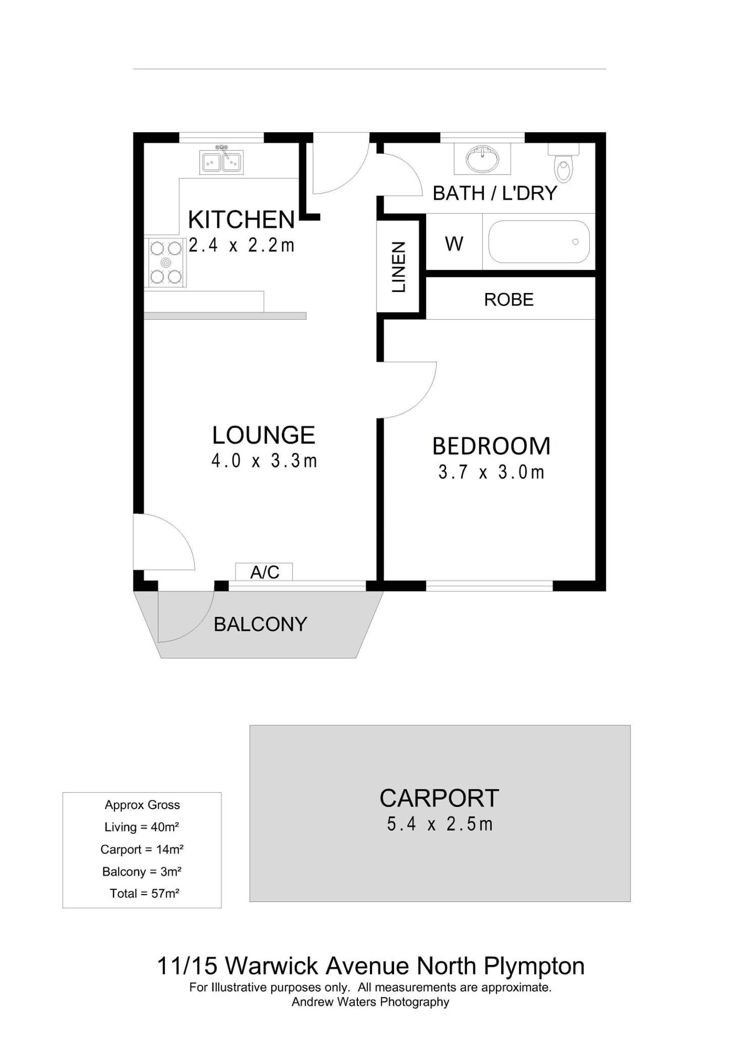 Floorplan of Homely unit listing, 11/15 Warwick Avenue, Kurralta Park SA 5037