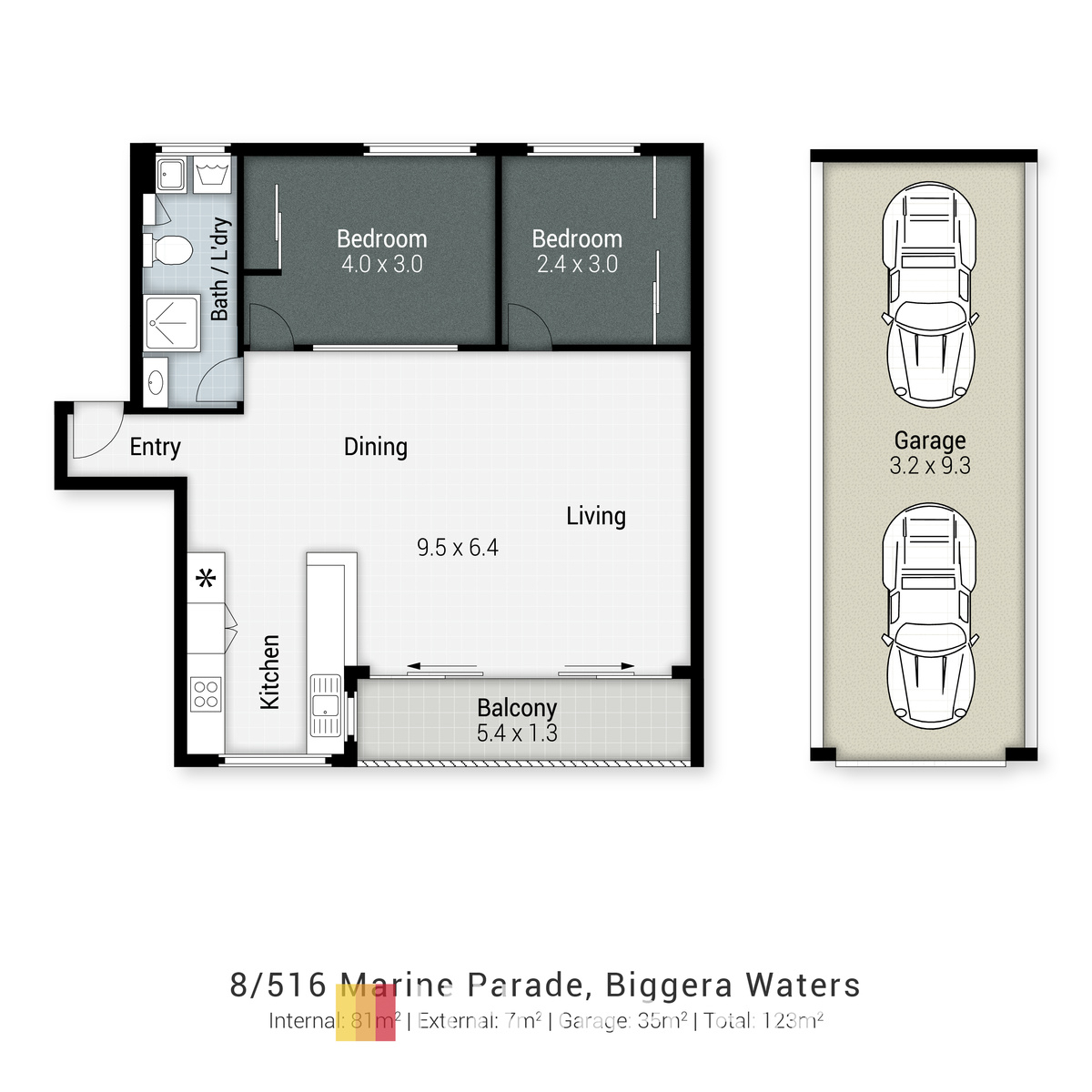 Floorplan of Homely apartment listing, 8/516 Marine Parade, Biggera Waters QLD 4216