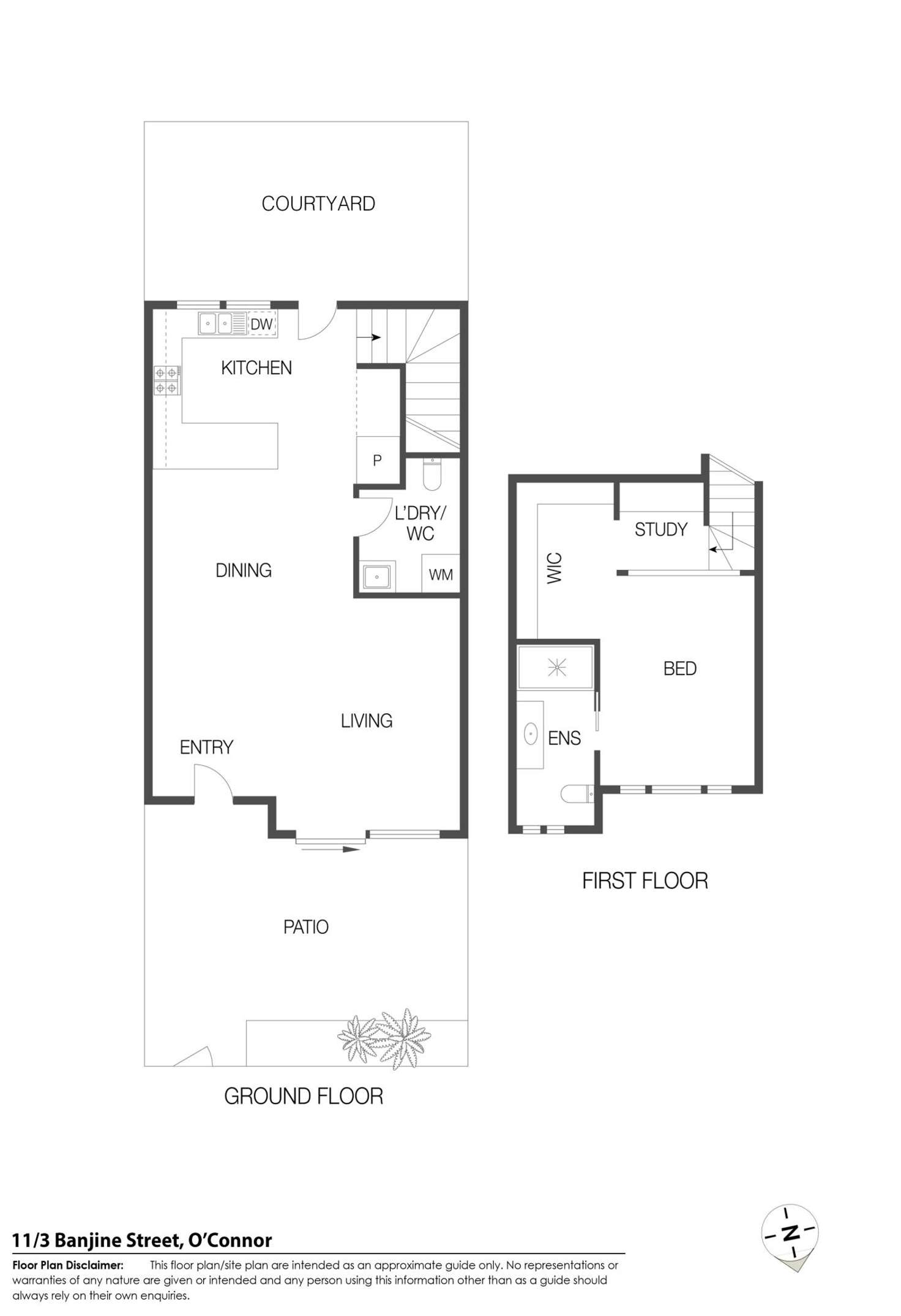 Floorplan of Homely townhouse listing, 11/3 Banjine Street, O'connor ACT 2602