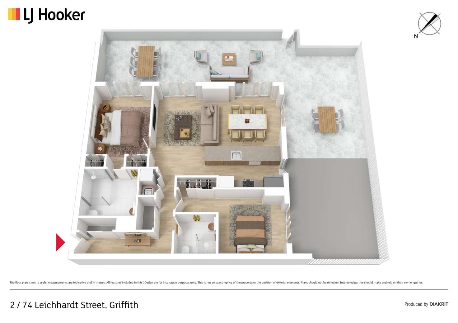 Floorplan of Homely unit listing, 2/74 Leichhardt Street, Griffith ACT 2603