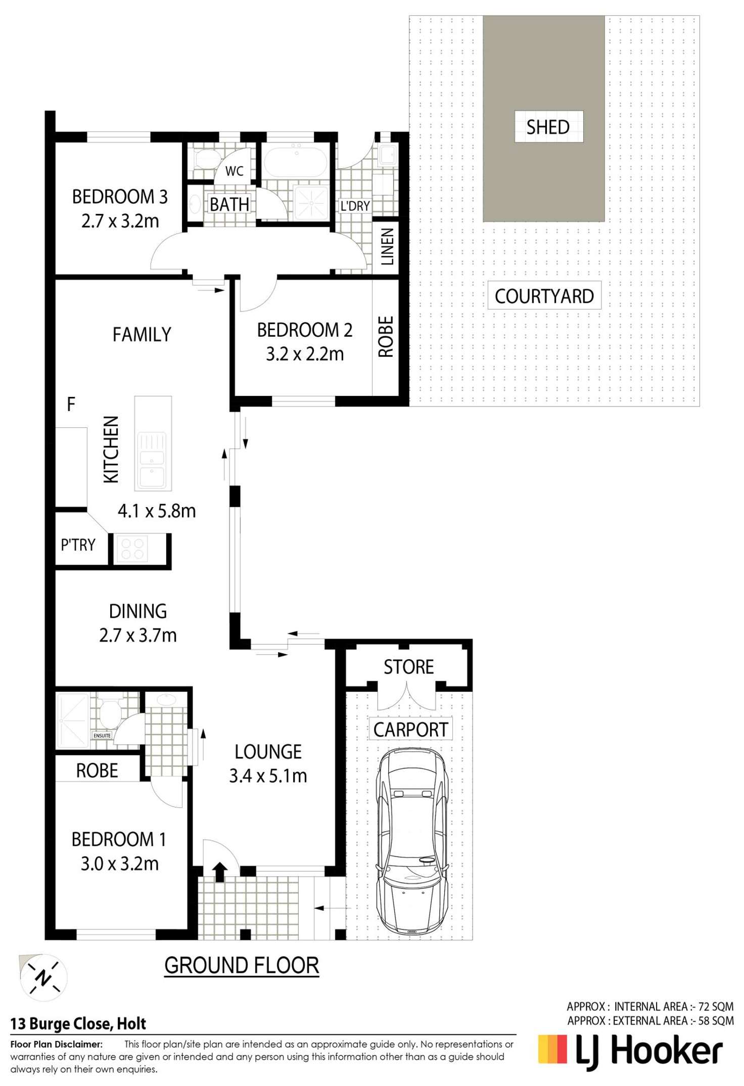 Floorplan of Homely house listing, 13 Burge Close, Holt ACT 2615