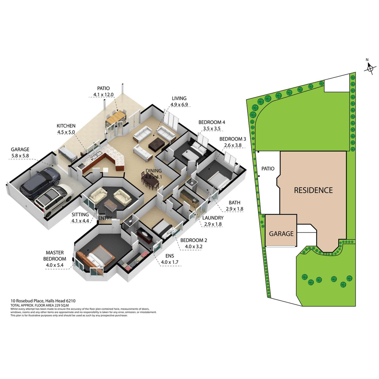 Floorplan of Homely house listing, 10 Rosebud Place, Halls Head WA 6210