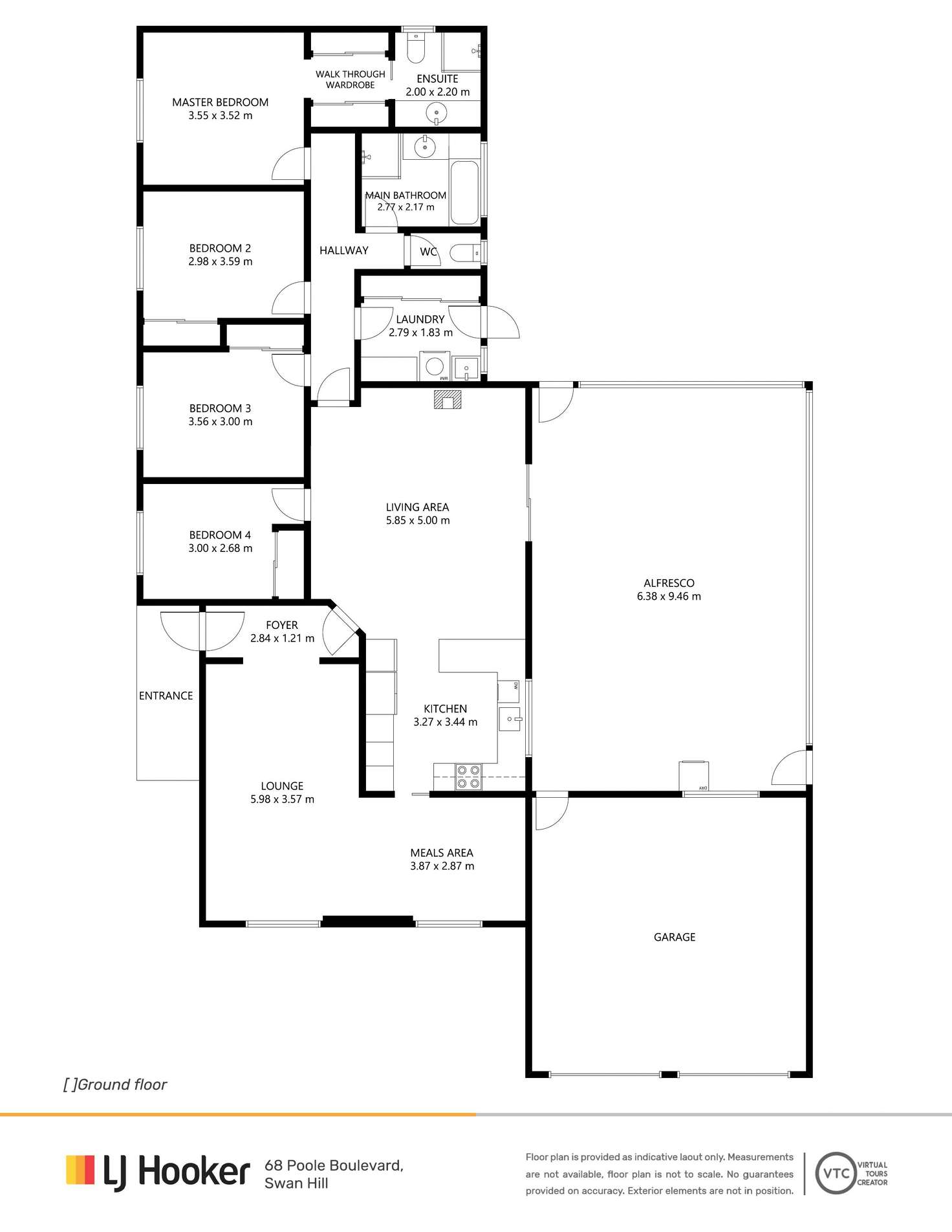 Floorplan of Homely house listing, 68 Poole Boulevard, Swan Hill VIC 3585