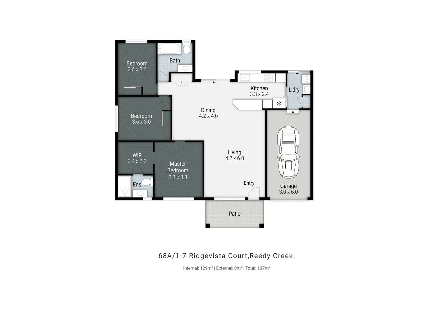 Floorplan of Homely townhouse listing, 68A/1-7 Ridgevista Court, Reedy Creek QLD 4227