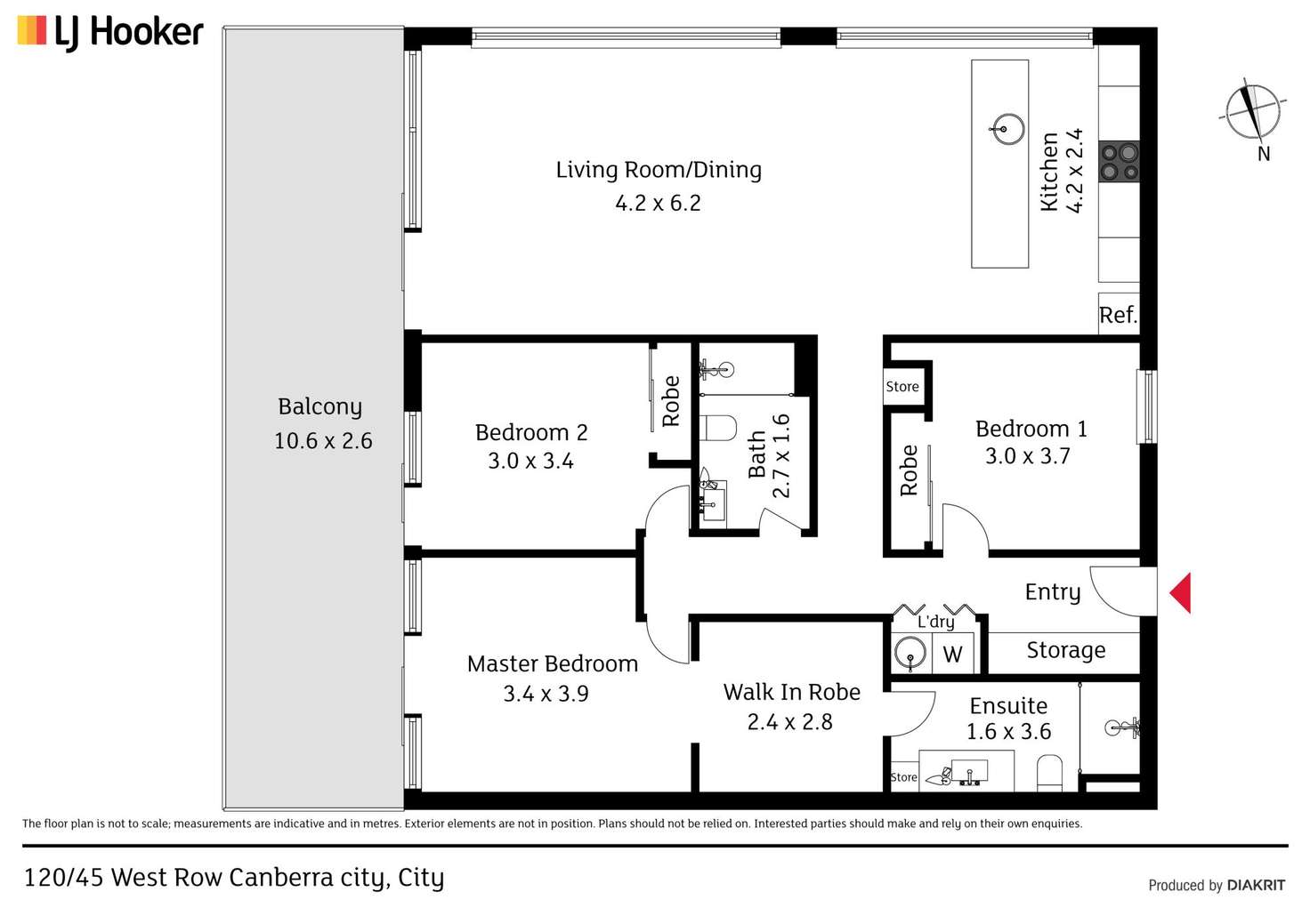 Floorplan of Homely apartment listing, 120/45 West Row, City ACT 2601