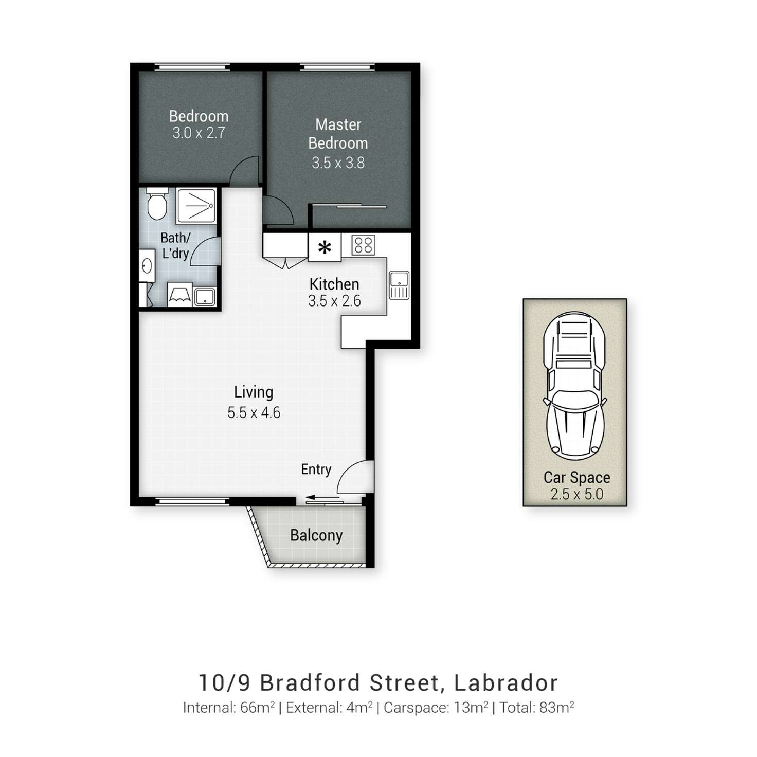 Floorplan of Homely unit listing, 10/9 Bradford Street, Labrador QLD 4215