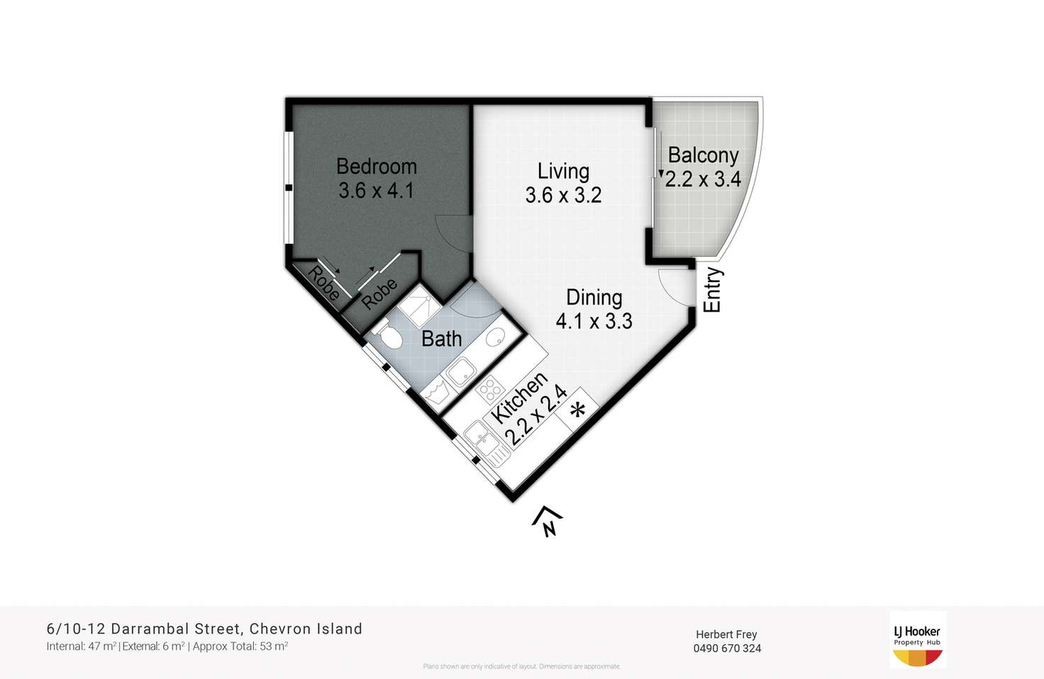Floorplan of Homely unit listing, 6/10-12 Darrambal Street, Chevron Island QLD 4217