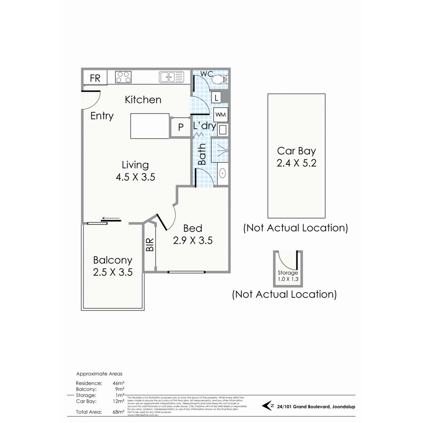 Floorplan of Homely apartment listing, 24/101 Grand Boulevard, Joondalup WA 6027