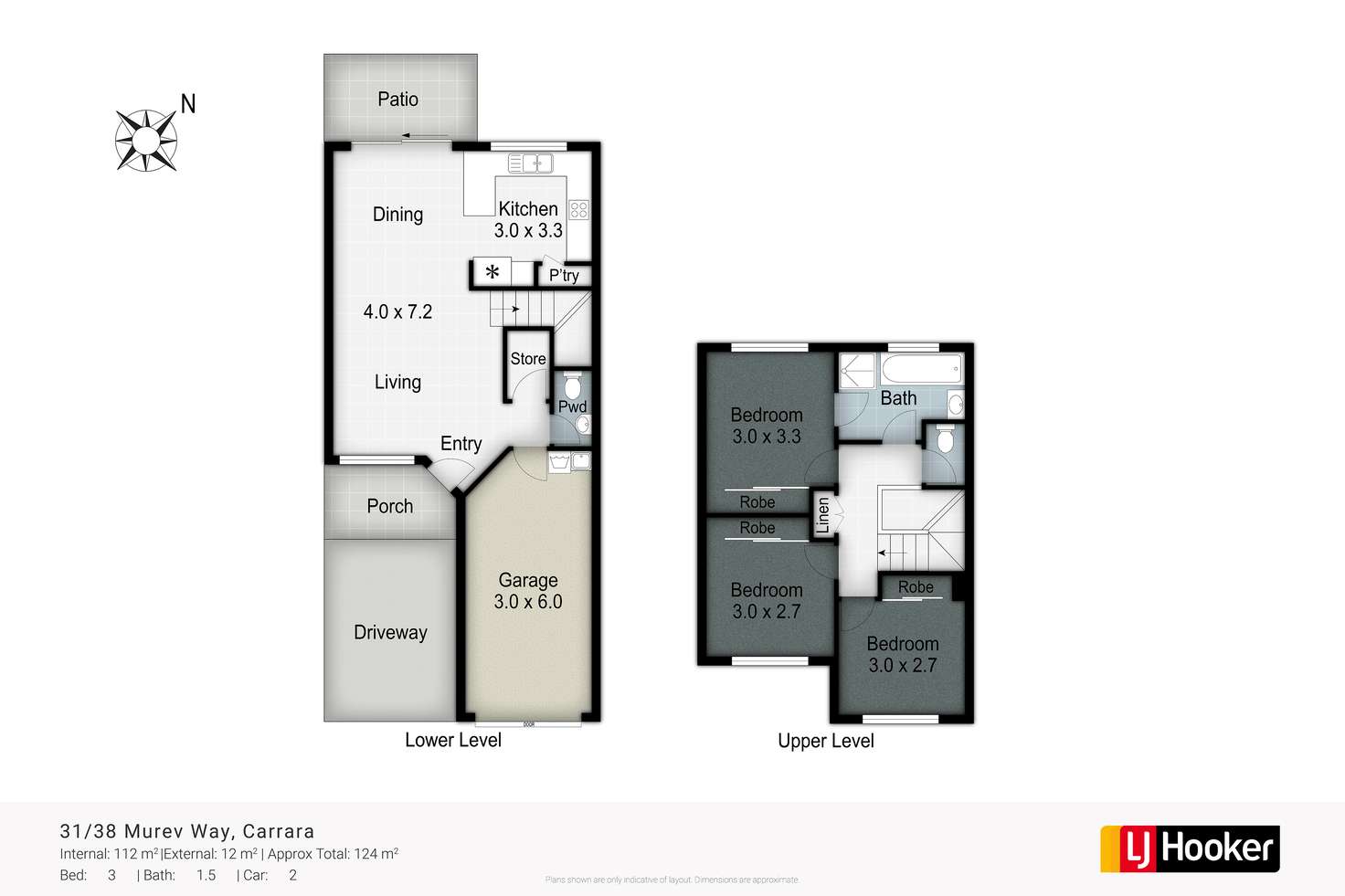 Floorplan of Homely townhouse listing, 31/38 Murev Way, Carrara QLD 4211